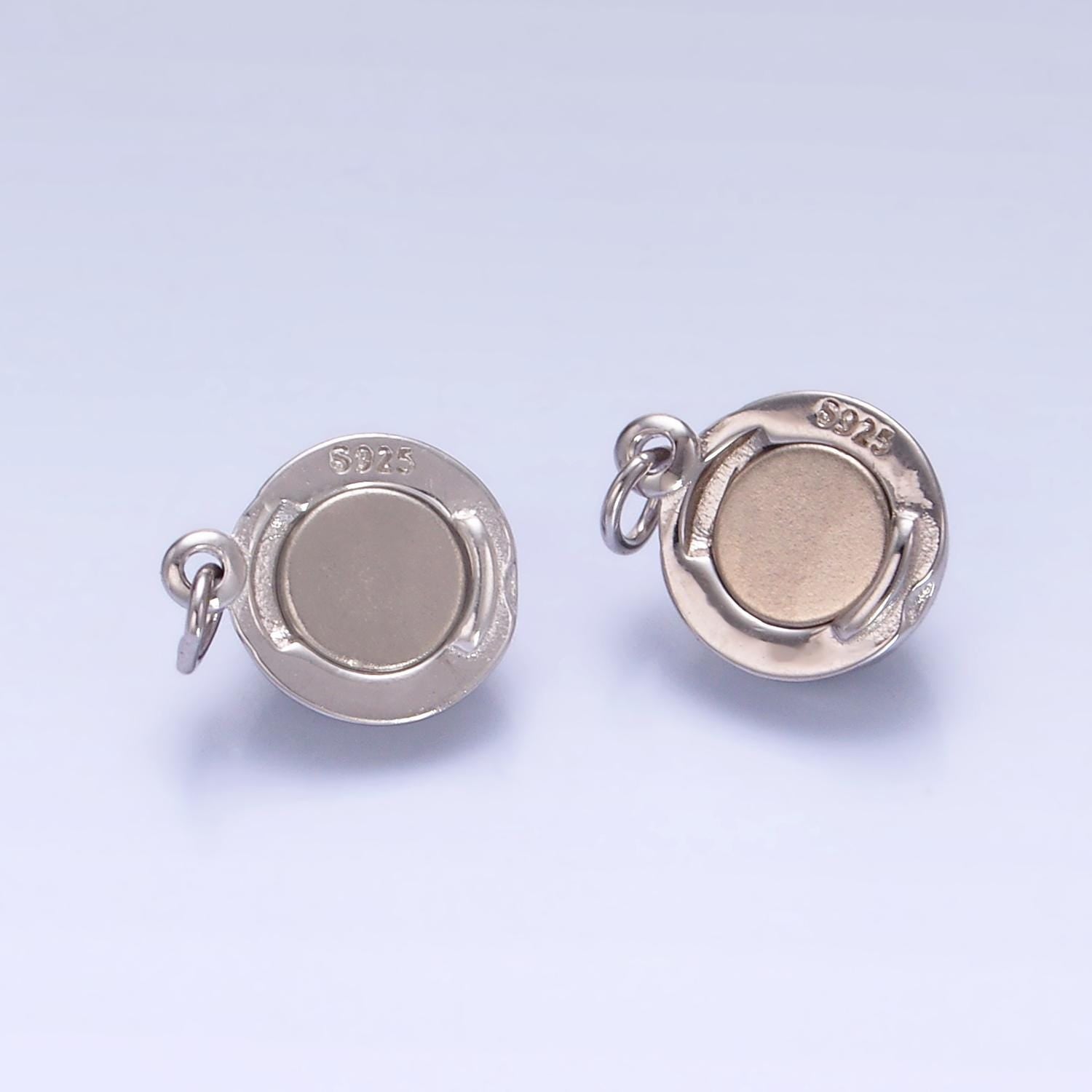 S925 Sterling Silver Magnetic Jewelry Clasp Silver Ball Clasp Dainty Round Faceted Style Clasp for Jewelry Making Findings SL548