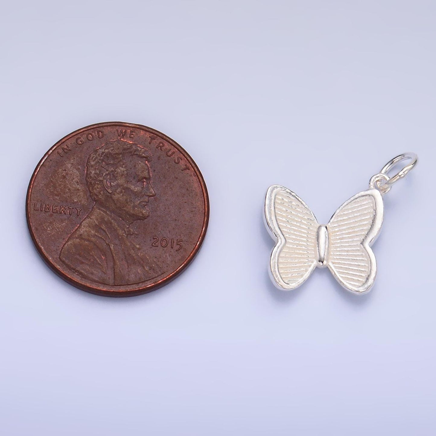 Mini Sterling Silver Charm Insect Butterfly Mariposa Pendant Silver Butterfly Wings Charm | SL-529