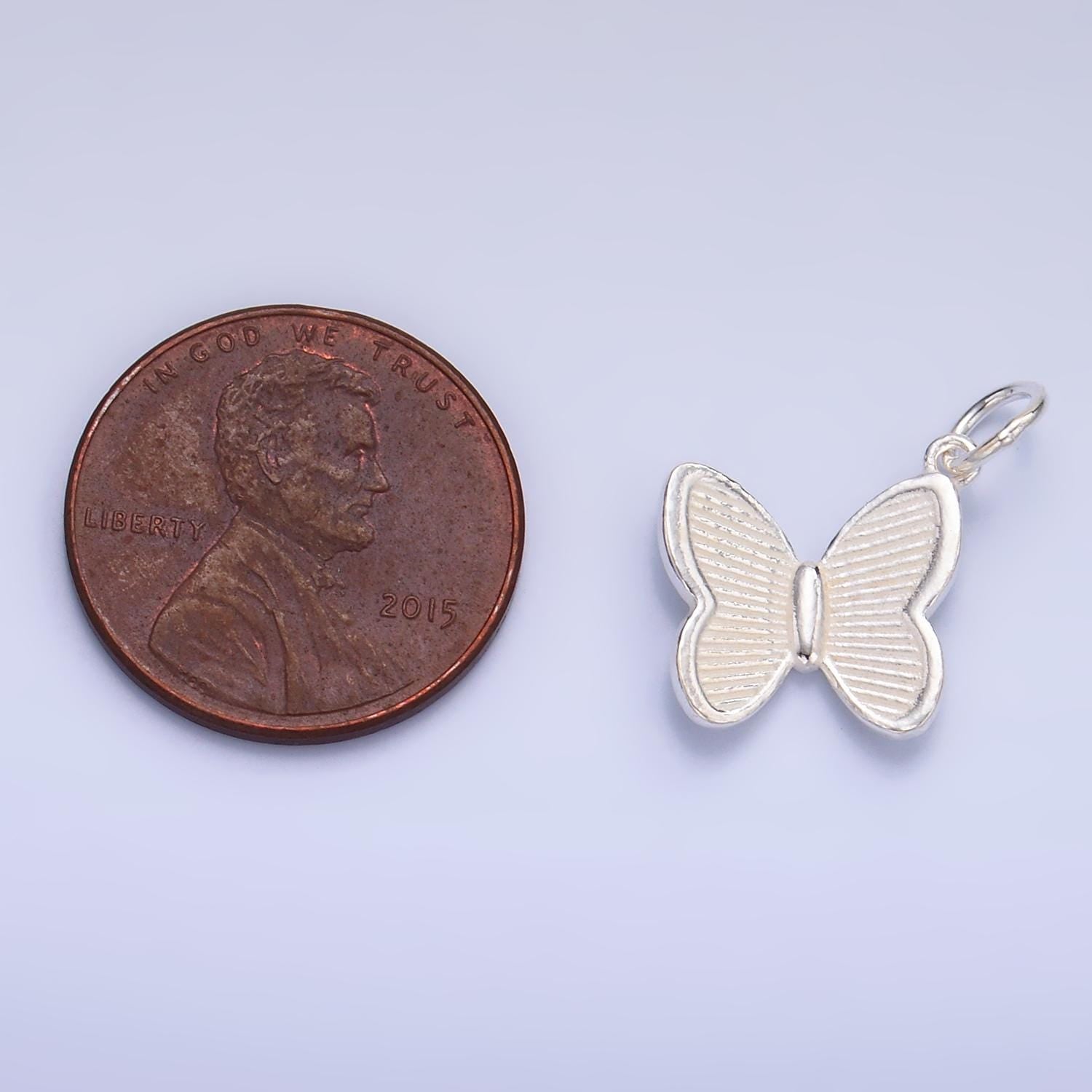 Mini Sterling Silver Charm Insect Butterfly Mariposa Pendant Silver Butterfly Wings Charm | SL-529