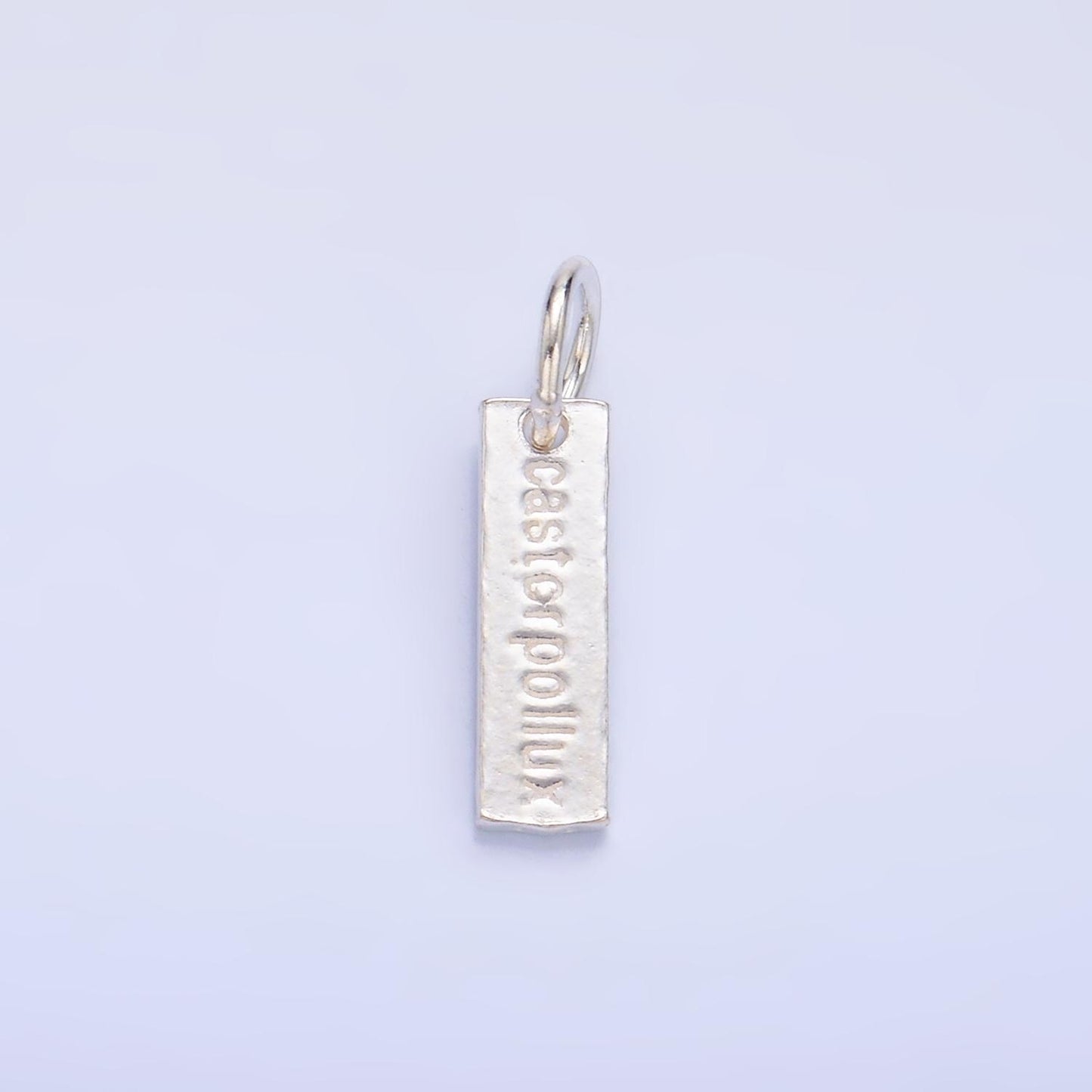 S925 Sterling Silver Greek Mythology Castor Pollux Script Tag Charm Brotherhood Unity Charm | SL-537