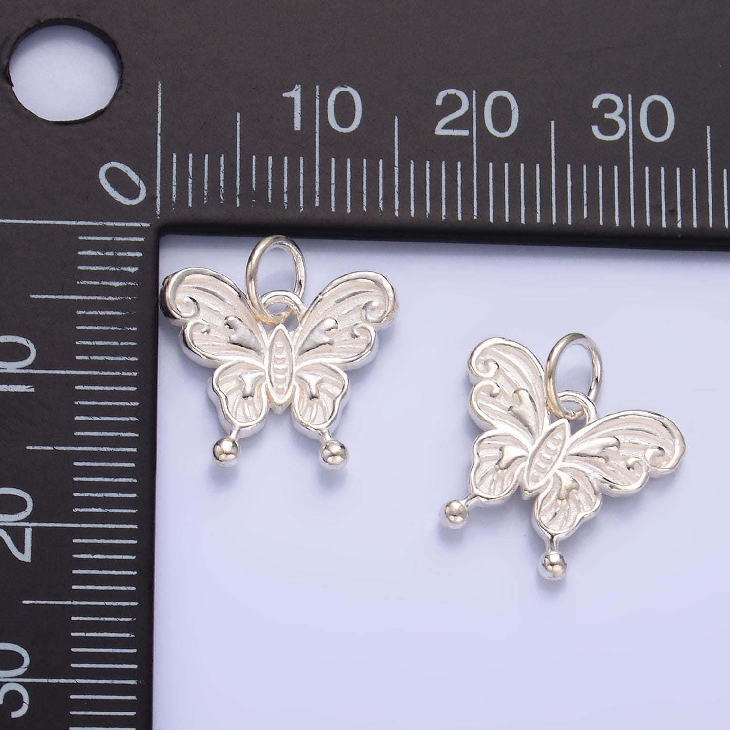 Butterfly Pendant Necklace in Sterling Silver Silver Butterfly Charm Dainty Silver Mariposa Charm Supply SL-531