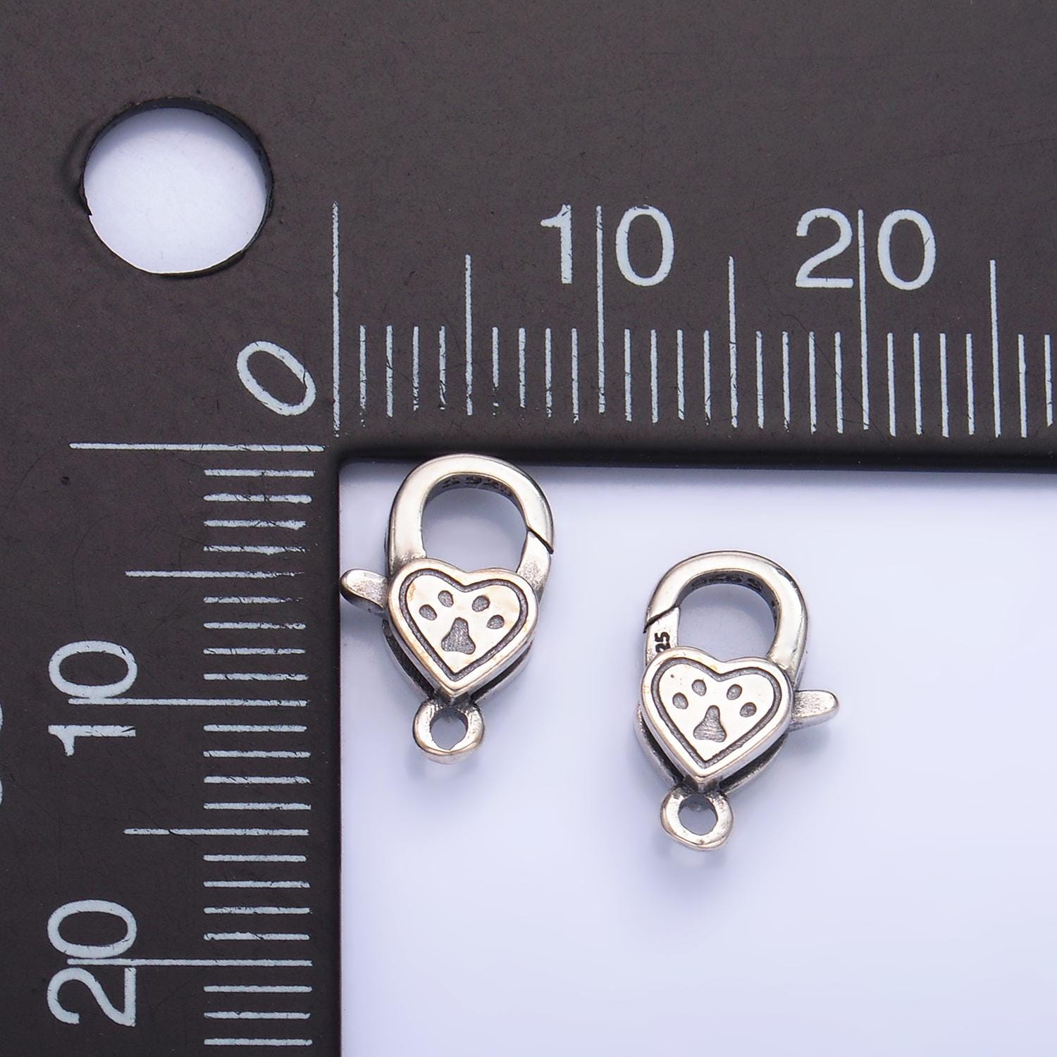 S925 Sterling Silver Love Heart Lobster Clasp Heart Trigger Clasp – Lobster Claw for Jewelry Making Supplies | SL-544