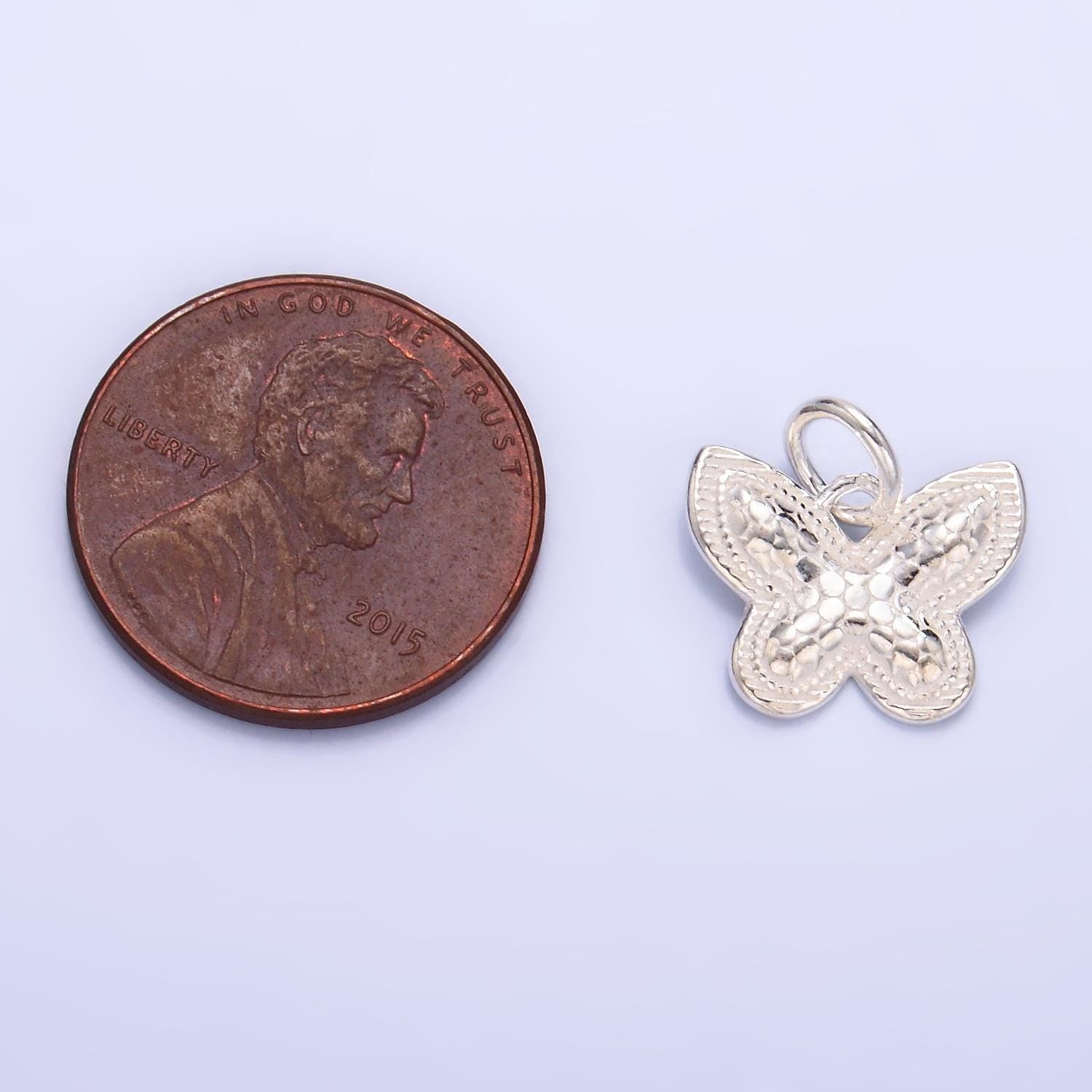 Mini Silver Butterfly Charm Mermaid Skin Jewelry Bracelet Earring Necklace Component Add on Charm S925 Sterling Silver Finding SL528