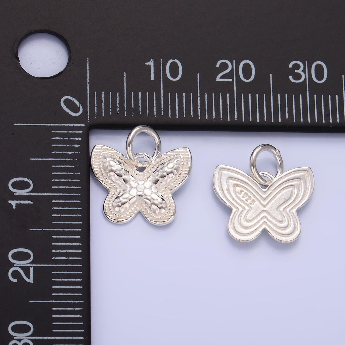 Mini Silver Butterfly Charm Mermaid Skin Jewelry Bracelet Earring Necklace Component Add on Charm S925 Sterling Silver Finding SL528