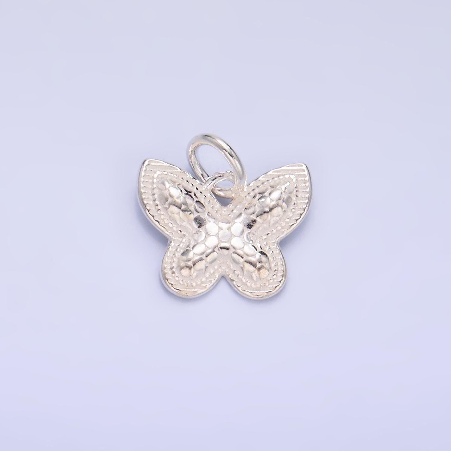 Mini Silver Butterfly Charm Mermaid Skin Jewelry Bracelet Earring Necklace Component Add on Charm S925 Sterling Silver Finding SL528