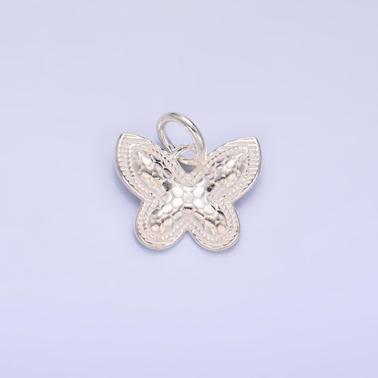 Mini Silver Butterfly Charm Mermaid Skin Jewelry Bracelet Earring Necklace Component Add on Charm S925 Sterling Silver Finding SL528