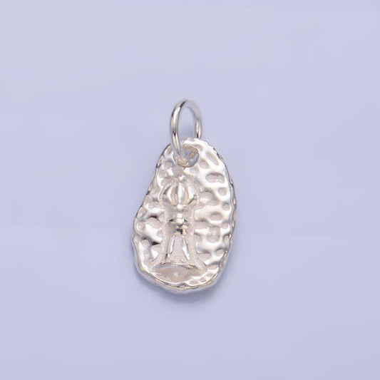 Mini Silver Abstract Jingle Bell Charm Rustic Christmas Jewelry Bracelet Earring Necklace Component Add on Charm S925 Sterling Silver SL535