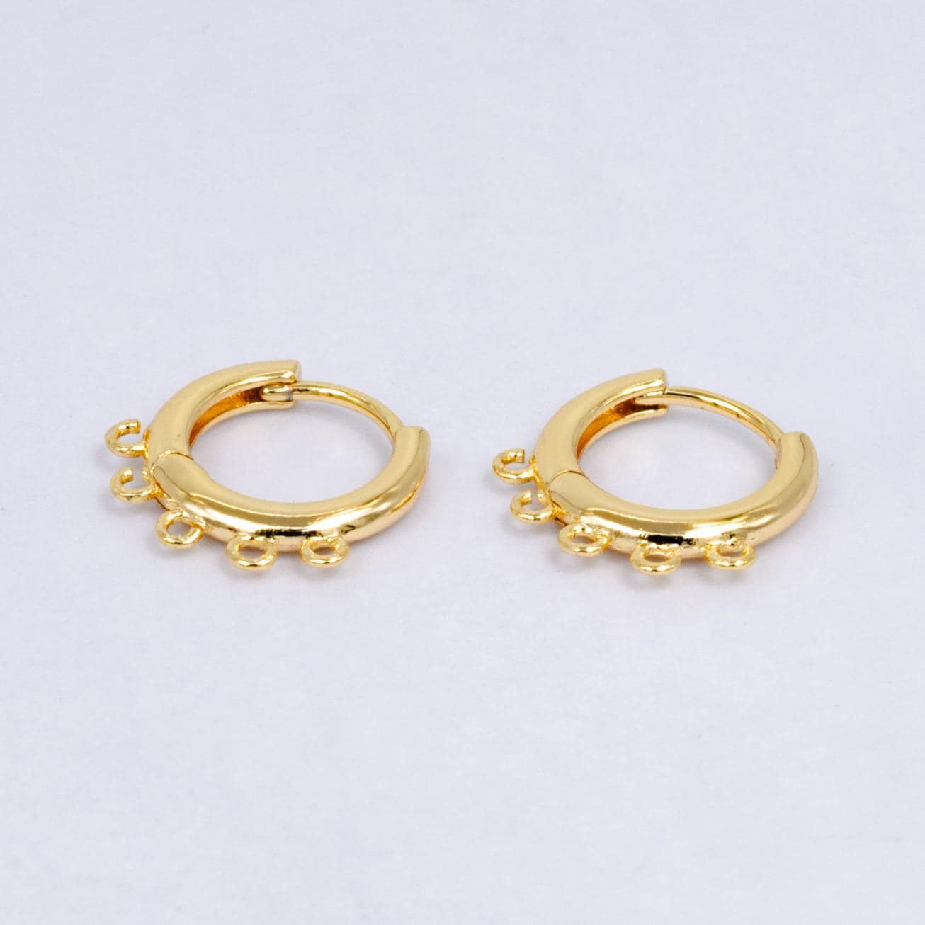 1pair 14 mm Dainty Gold Filled Huggie w/ 5open link Lever Back Hoop earring making for Earring Charm Making Finding Z1019