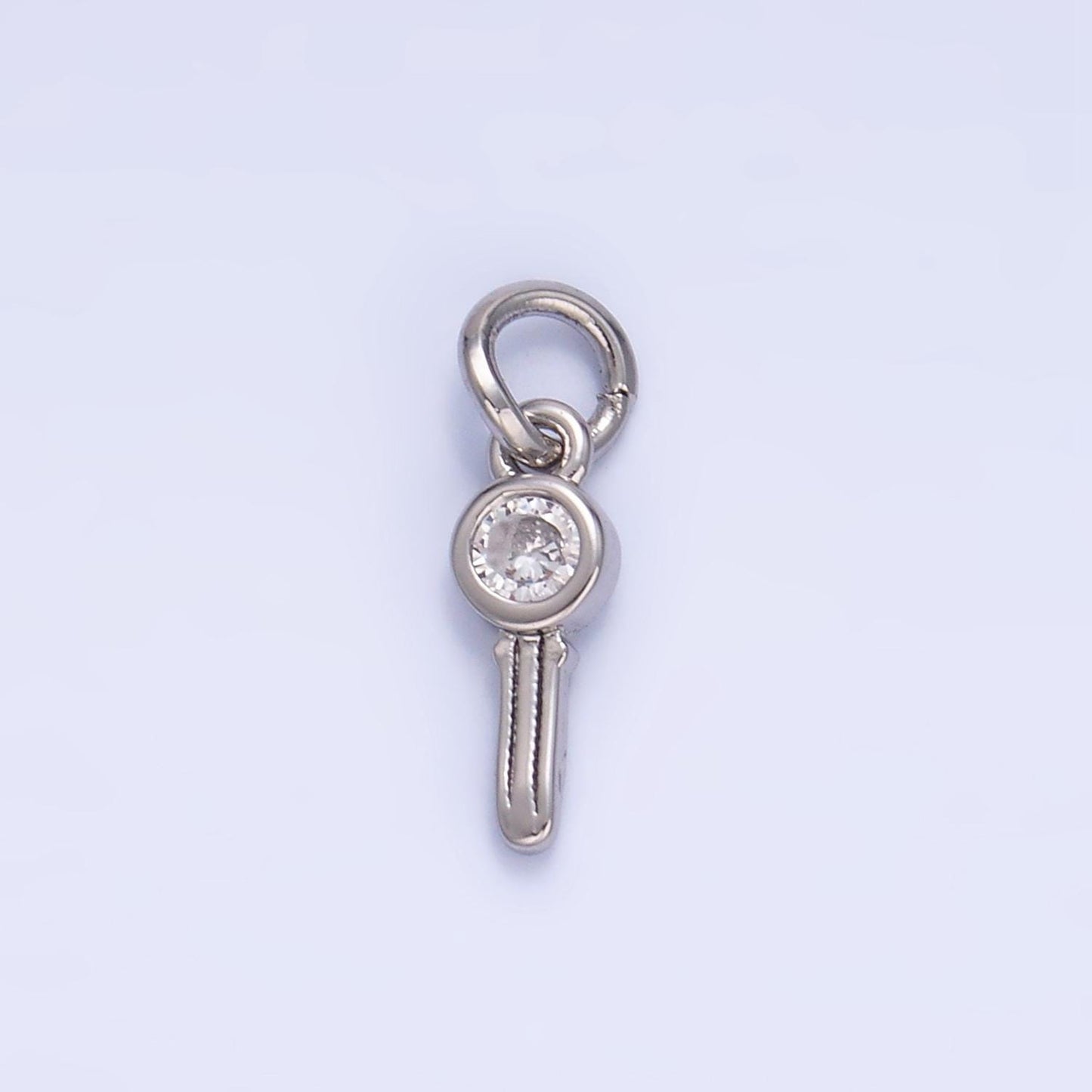 Mini CZ 24K Gold Filled Key Lock Charm in Gold & Silver | W-104