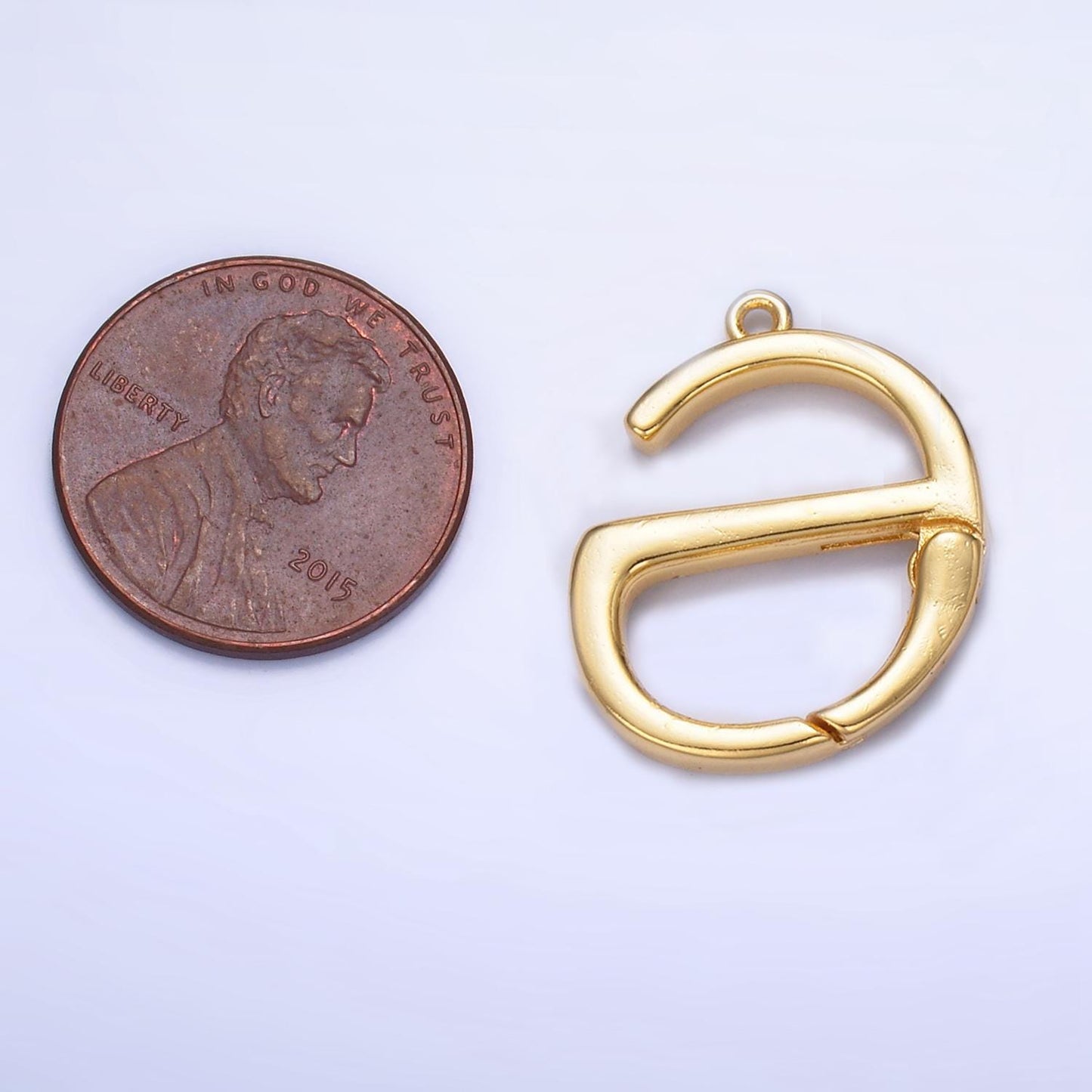 24K Gold Filled Spring Gate Ring Clasp Multi Purpose Use for Charm Holder Bail Enhancer for Charm Necklace Jewelry Making Supply Z1000