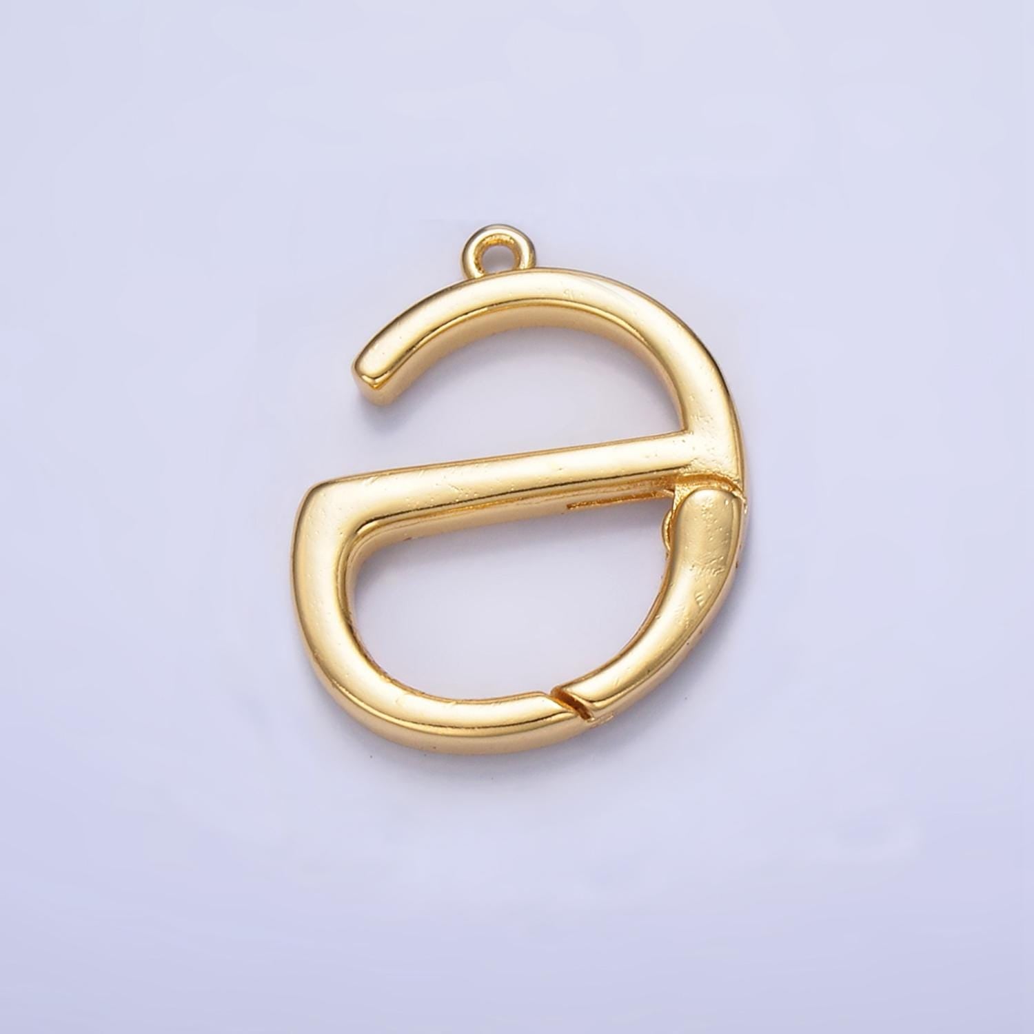 24K Gold Filled Spring Gate Ring Clasp Multi Purpose Use for Charm Holder Bail Enhancer for Charm Necklace Jewelry Making Supply Z1000