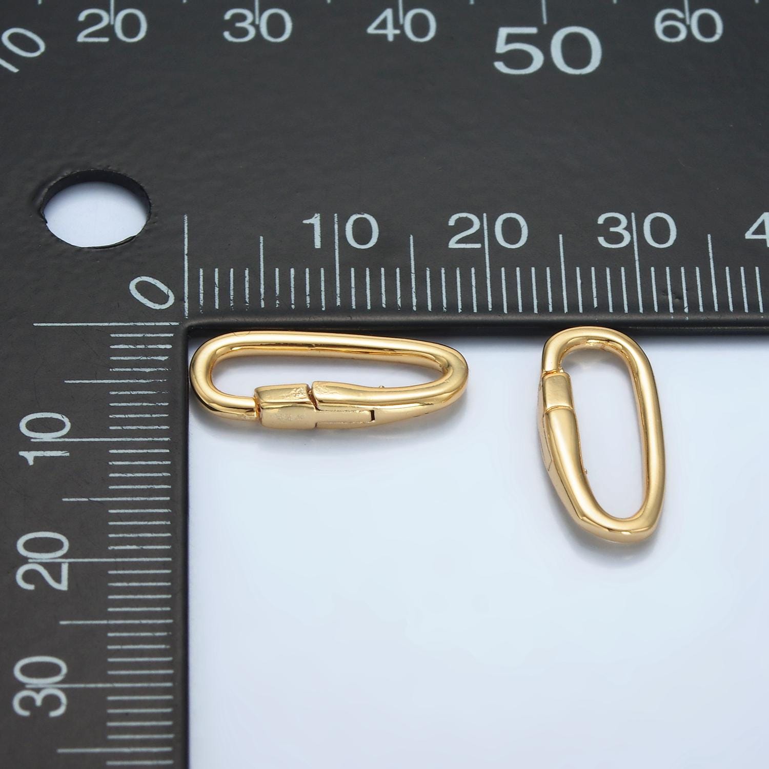 Dainty Gold Stainless Steel Push Gate Ring in Oval Clasp For Charm Holder Clasp Pendant 18X8mm clasp enhancer Necklace Component Z1005