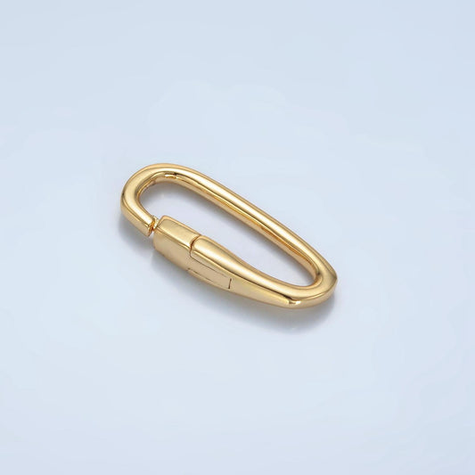 Dainty Gold Stainless Steel Push Gate Ring in Oval Clasp For Charm Holder Clasp Pendant 18X8mm clasp enhancer Necklace Component Z1005