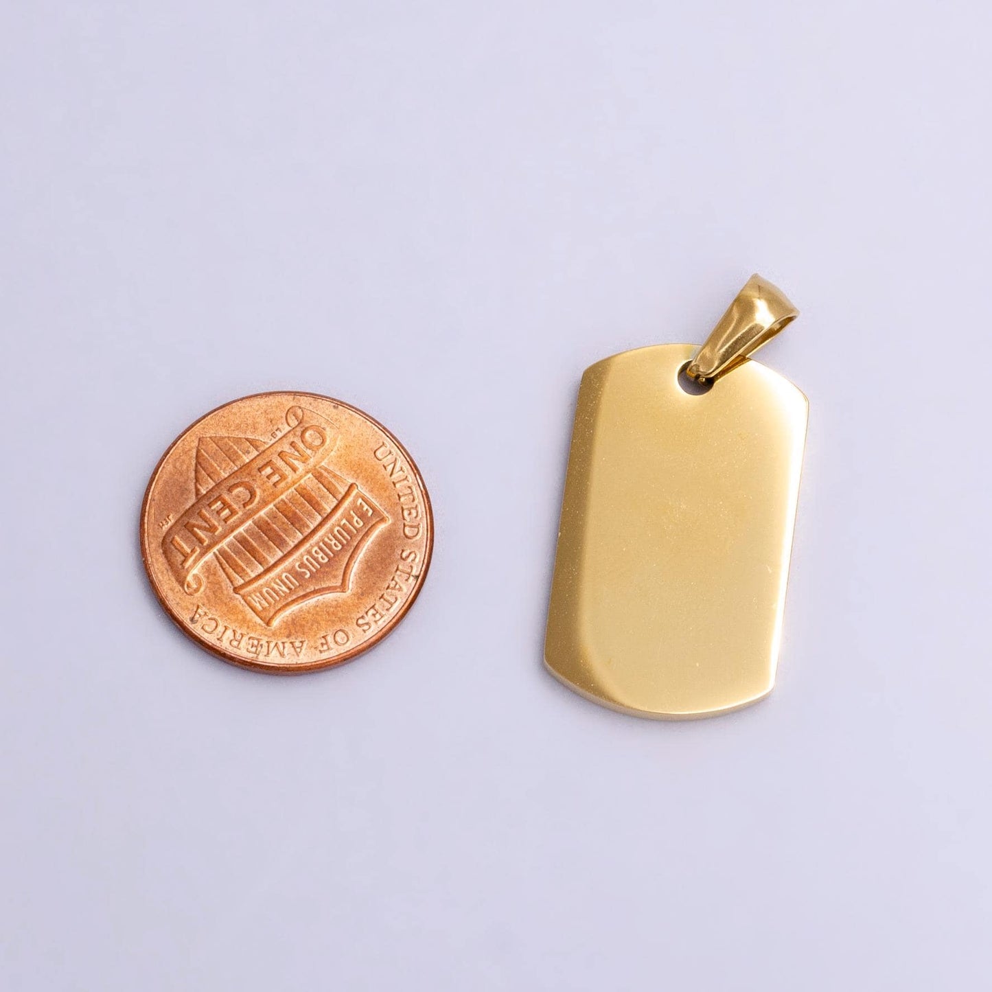 Gold Engraved Stainless Steel Military Style Dog Tag Pendant for Personalize Front, Back or Both Blank Tag Jewelry Making Supply 24.5x15mm