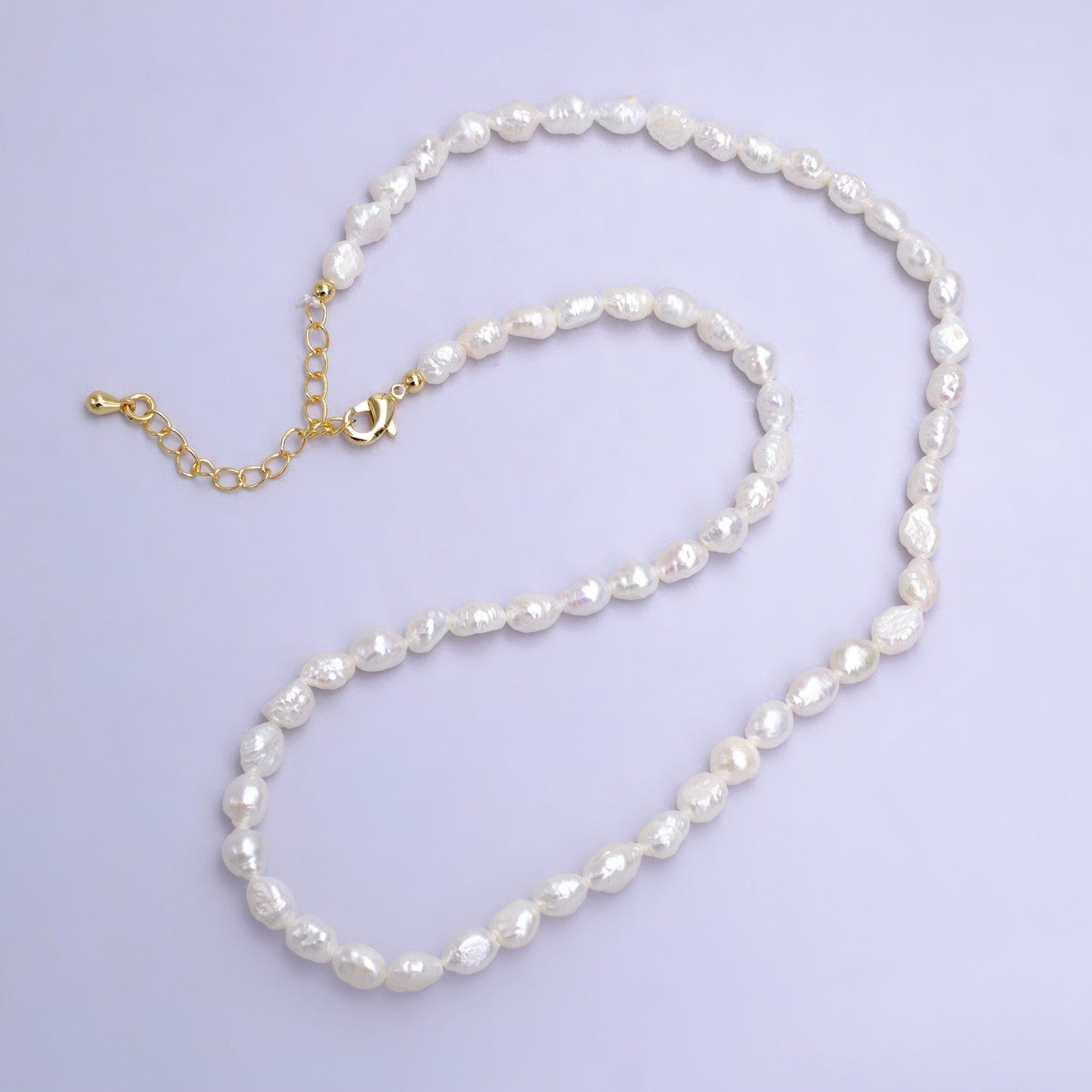 Dainty Freshwater Seed Necklace, Layering Necklace, Pearl Necklace, Beaded Necklace, Minimalist Bridesmaid Wedding Jewelry gift WA-2684