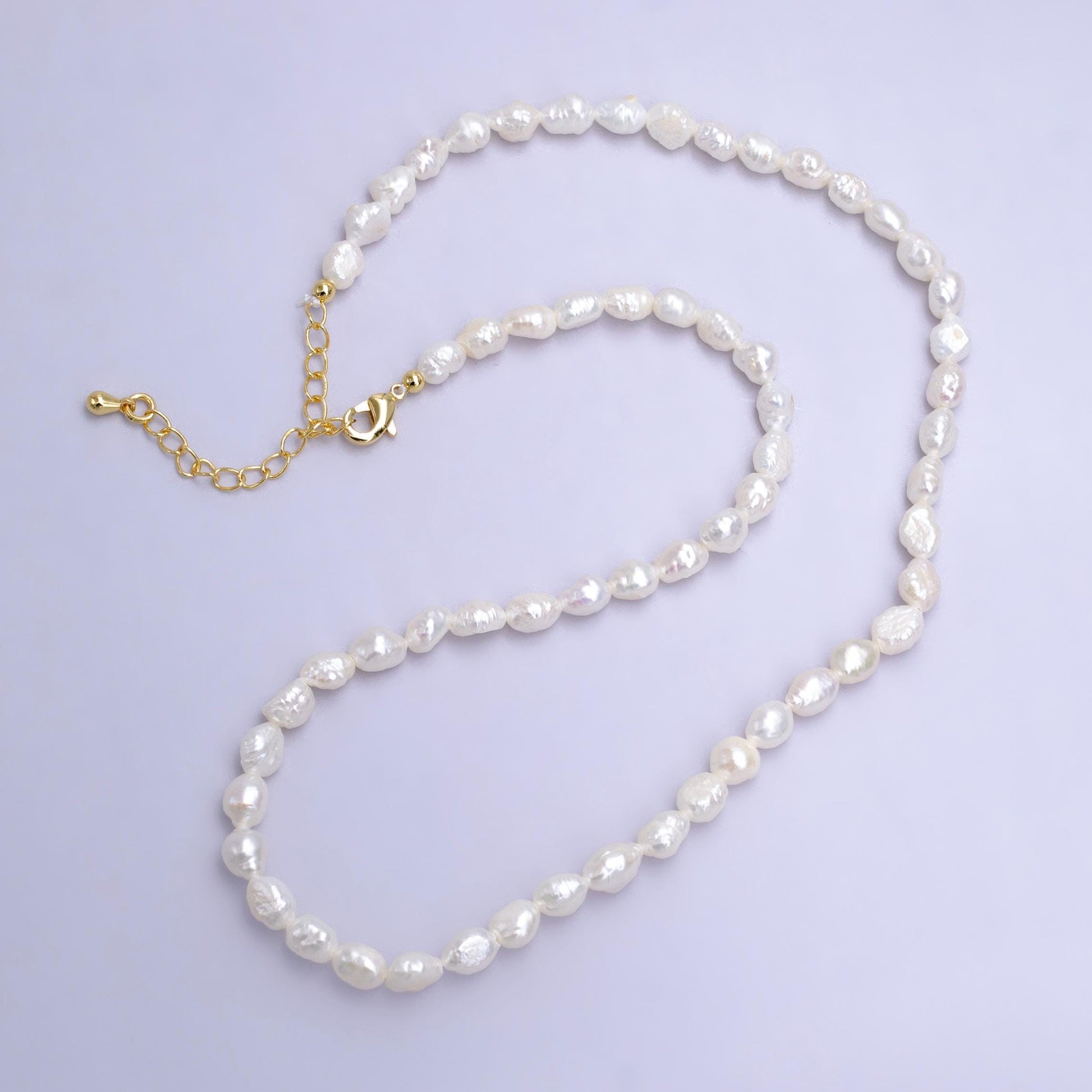 Dainty Freshwater Seed Necklace, Layering Necklace, Pearl Necklace, Beaded Necklace, Minimalist Bridesmaid Wedding Jewelry gift WA-2684