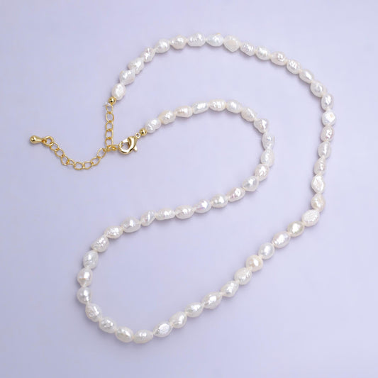 Dainty Freshwater Seed Necklace, Layering Necklace, Pearl Necklace, Beaded Necklace, Minimalist Bridesmaid Wedding Jewelry gift WA-2684
