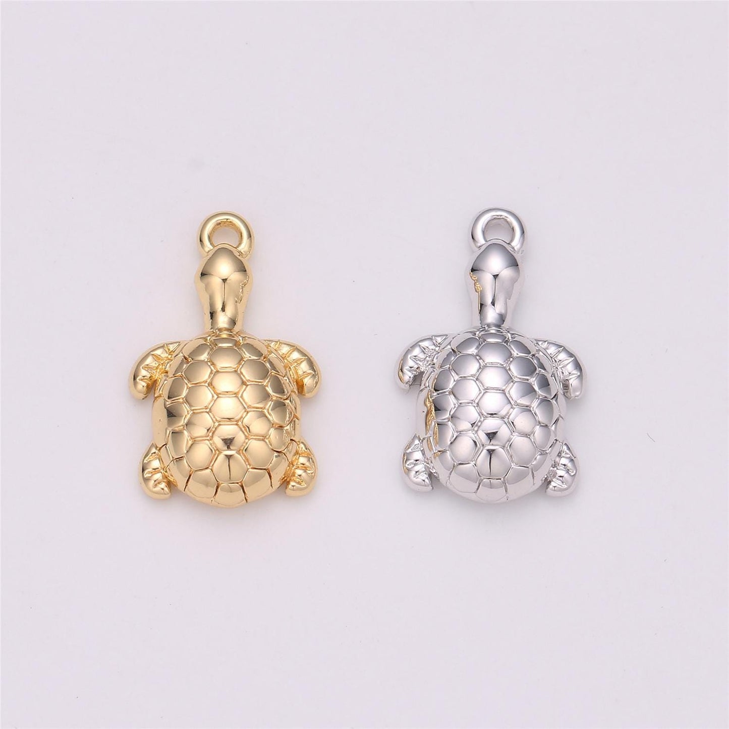 Tiny Little Gold Small Sea Turtle Charm Silver Mini Treasures Beach Cruise Mermaid Jewelry Supplies C531