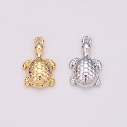 Tiny Little Gold Small Sea Turtle Charm Silver Mini Treasures Beach Cruise Mermaid Jewelry Supplies C531