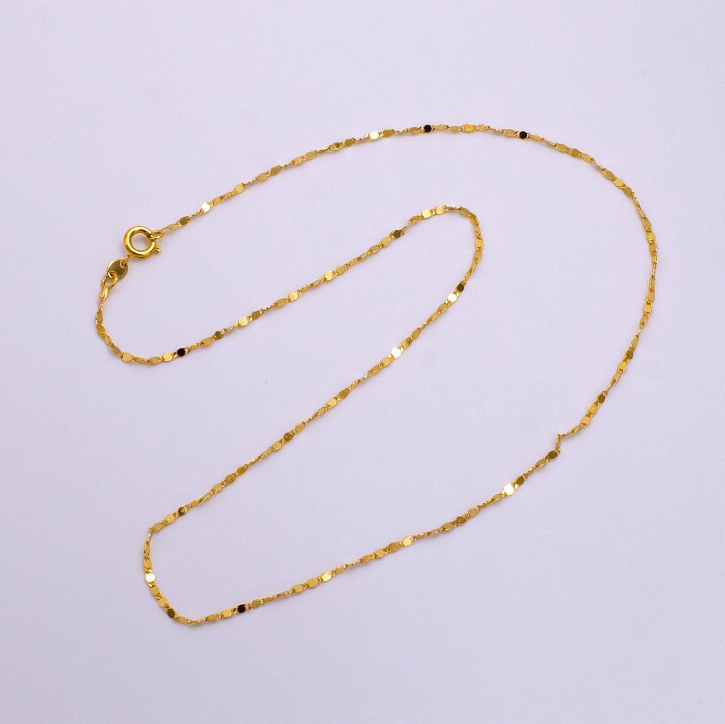 24k Gold Filled Dapped Cable Chain Necklace 18, 24 Inch long Ready to Wear Necklace for Layering Jewelry Inspired WA-2322