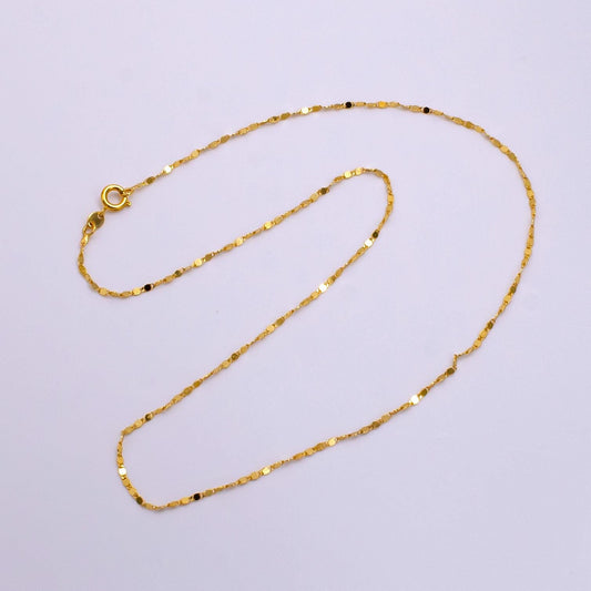 24k Gold Filled Dapped Cable Chain Necklace 18, 24 Inch long Ready to Wear Necklace for Layering Jewelry Inspired WA-2322