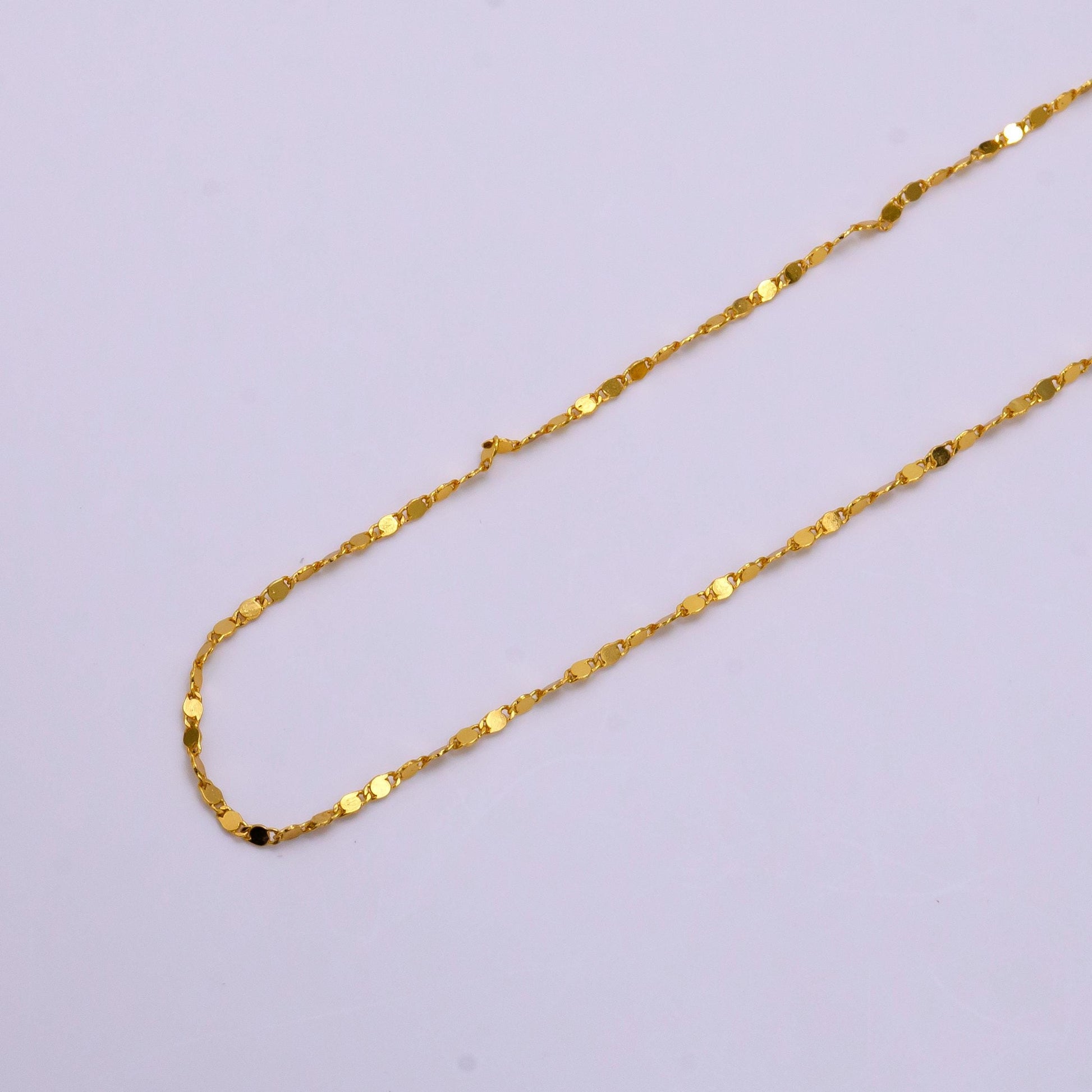 24k Gold Filled Dapped Cable Chain Necklace 18, 24 Inch long Ready to Wear Necklace for Layering Jewelry Inspired WA-2322