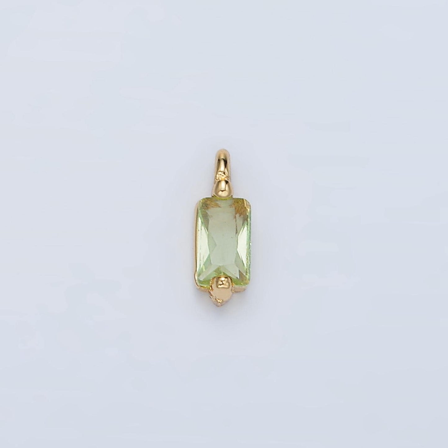 24K Gold Filled Clear Baguette CZ Bezel Add-On Charm | W145
