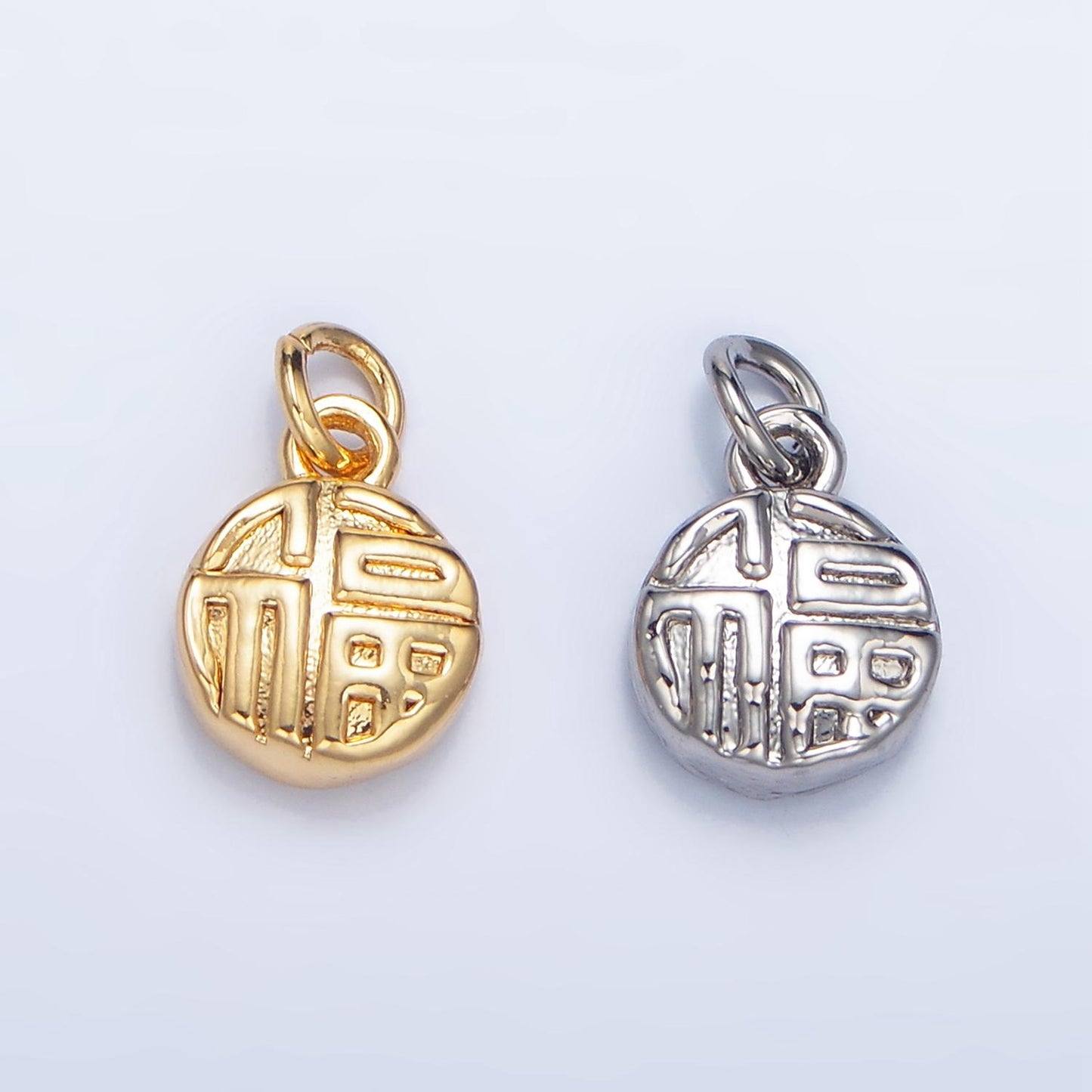 Mini 24k Gold Filled Chinese Coin Charm for Blessing Lucky Jewelry Asian Coin Pendant | W014