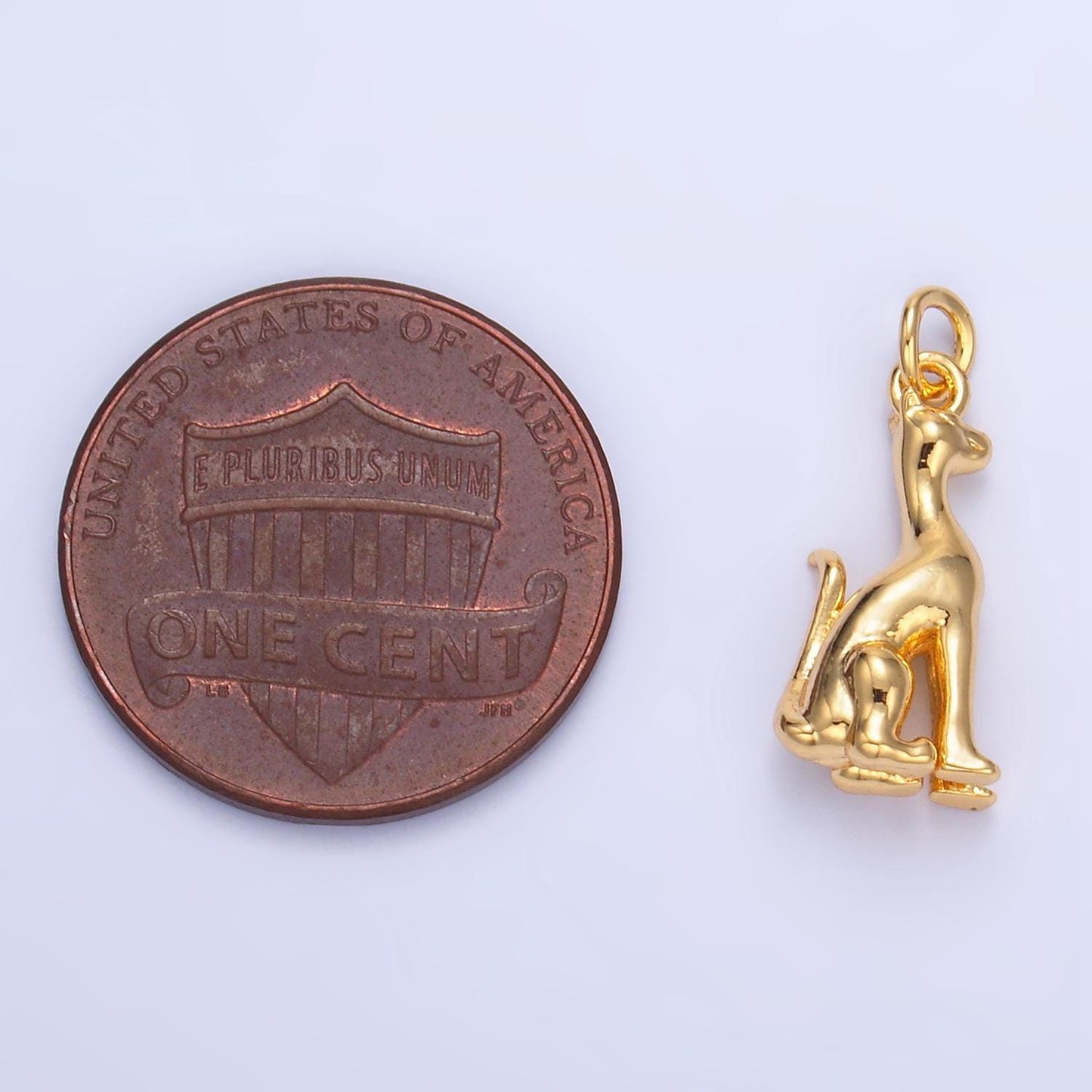 Mini Gold Guard Dog Charm Silver Security Doggie Pendant W207