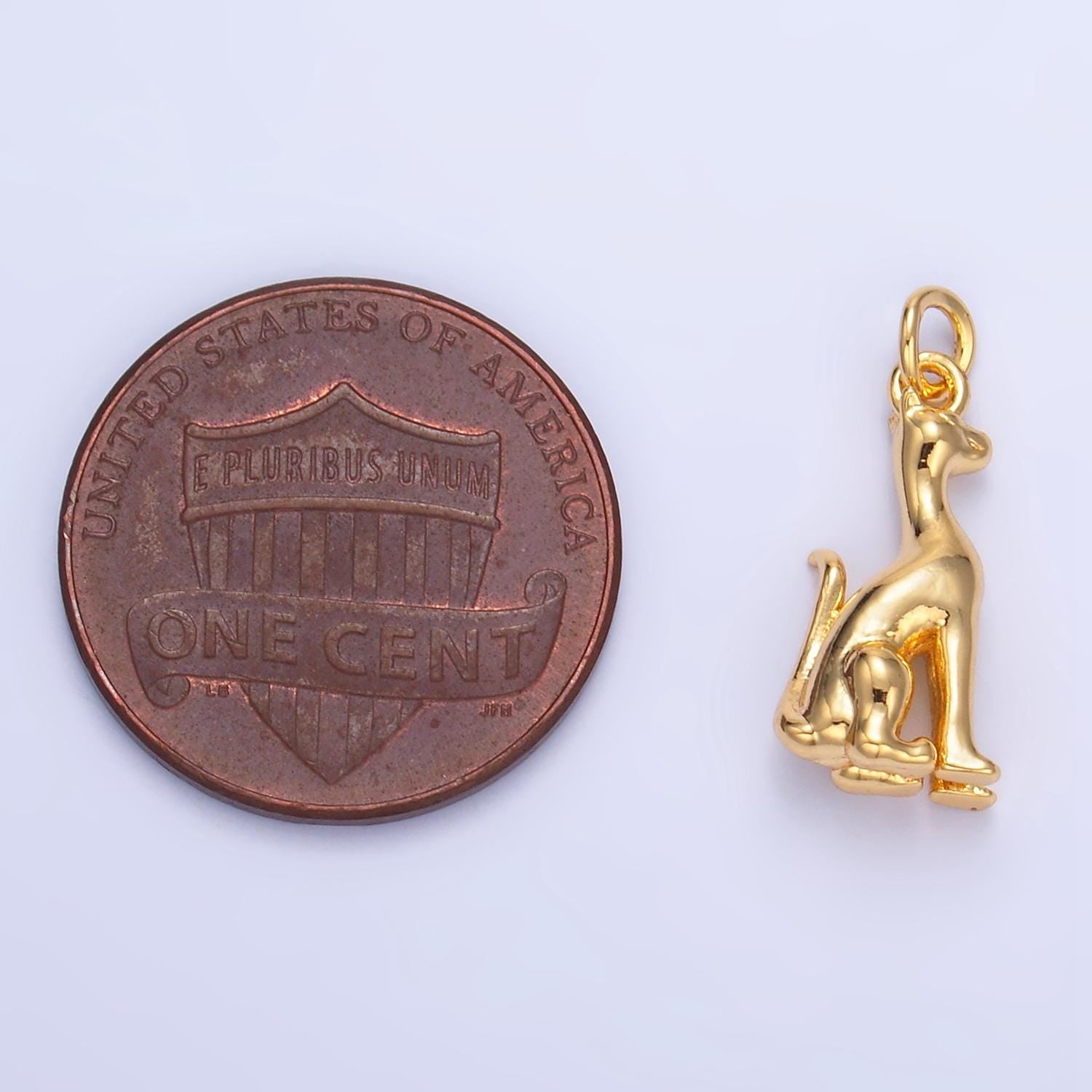 Mini Gold Guard Dog Charm Silver Security Doggie Pendant W207