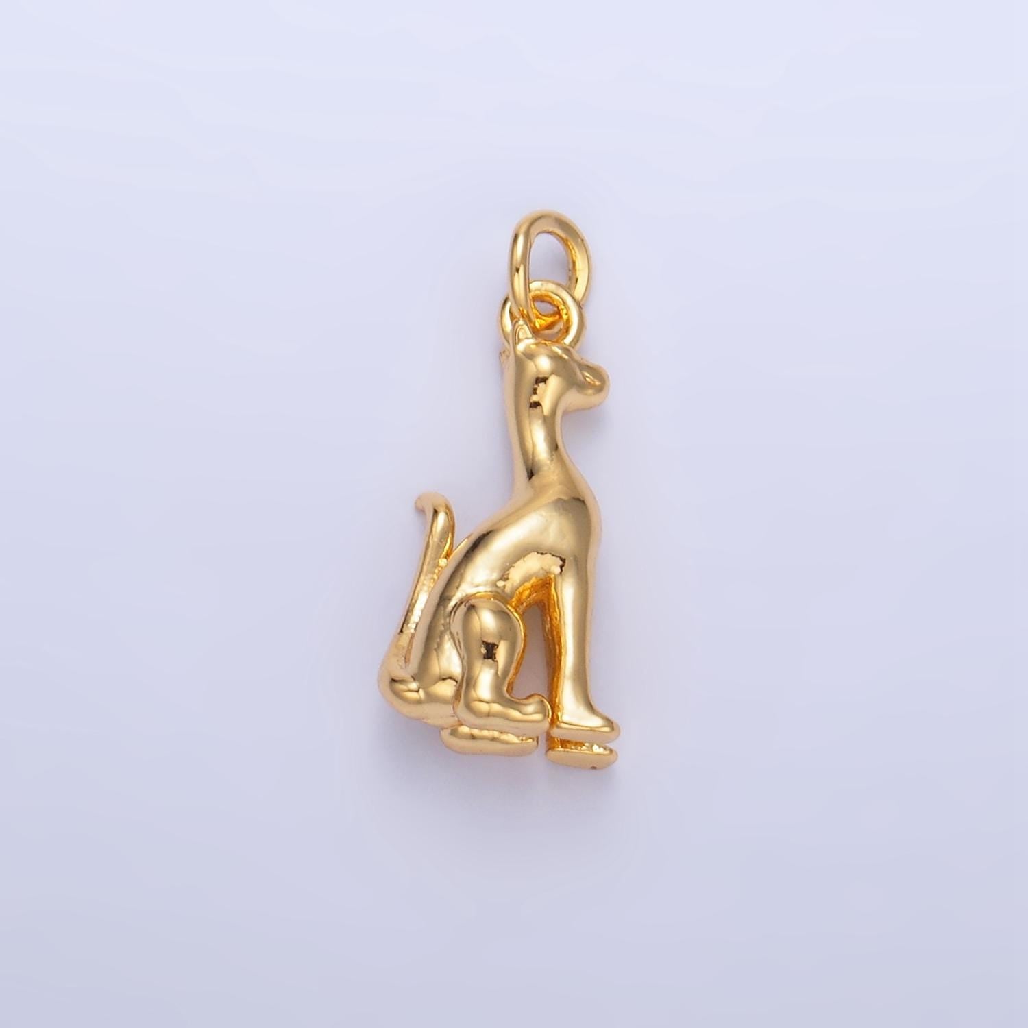 Mini Gold Guard Dog Charm Silver Security Doggie Pendant W207