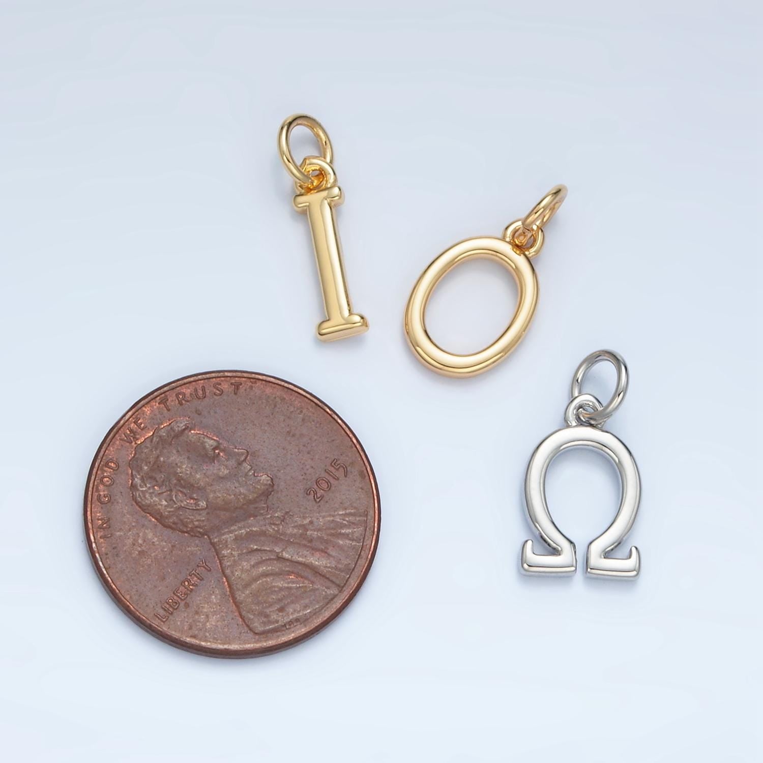 Dainty Silver Greek Alphabet Personalized Charm for sorority Club Bracelet Necklace Component | A1283