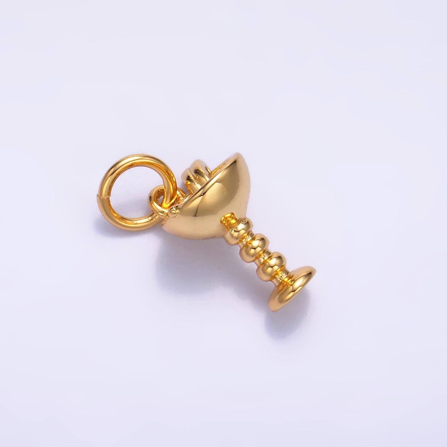 Gold Wine Glass Charms 24K Gold Filled Wine Glass Pendant for Bracelet Necklace DIY Jewelry Making Supply W231