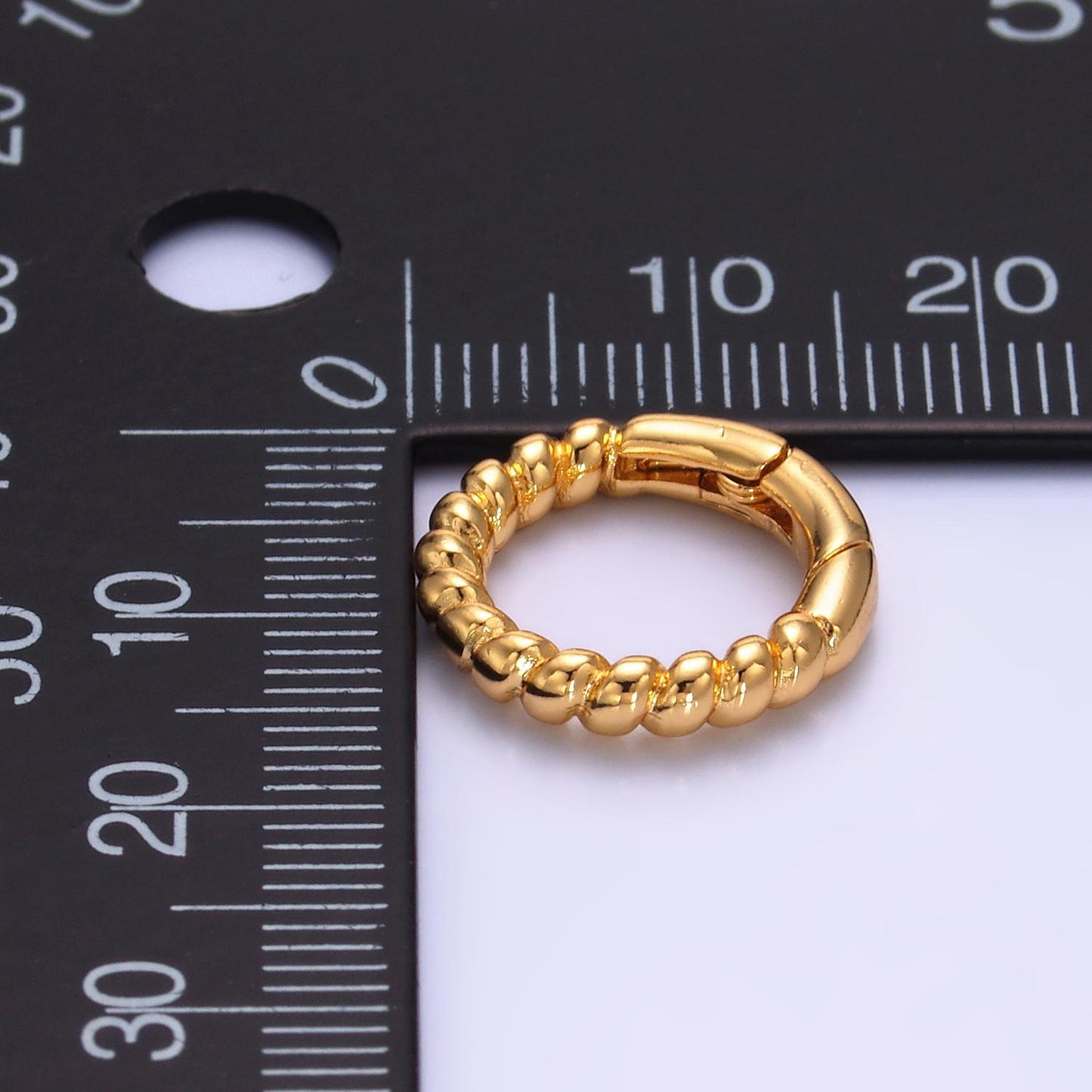 1 pc Twisted Gold Spring Gate Ring, 15.5 mm Round Rope Push Gate ring, Charm Holder Clasp for Connector, Wristlet Holder Z-1020