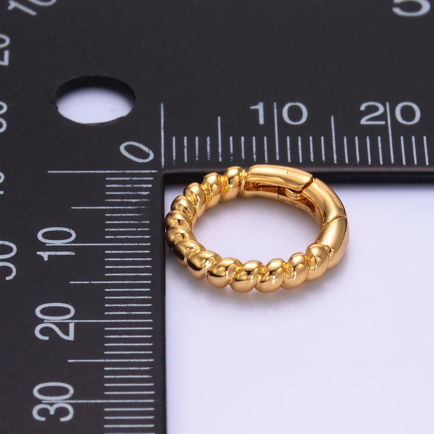 1 pc Twisted Gold Spring Gate Ring, 15.5 mm Round Rope Push Gate ring, Charm Holder Clasp for Connector, Wristlet Holder Z-1020