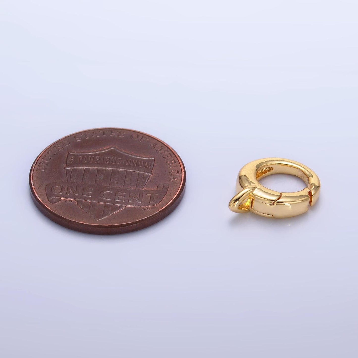 24K Gold Filled Round Bail Enhancer Charm Holder with Push Spring Gate Ring for Necklace Charm Supply Jewelry Making Z1022