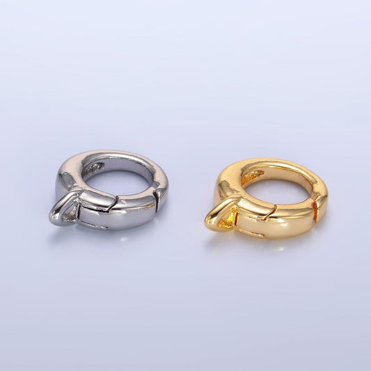 24K Gold Filled Round Bail Enhancer Charm Holder with Push Spring Gate Ring for Necklace Charm Supply Jewelry Making Z1022