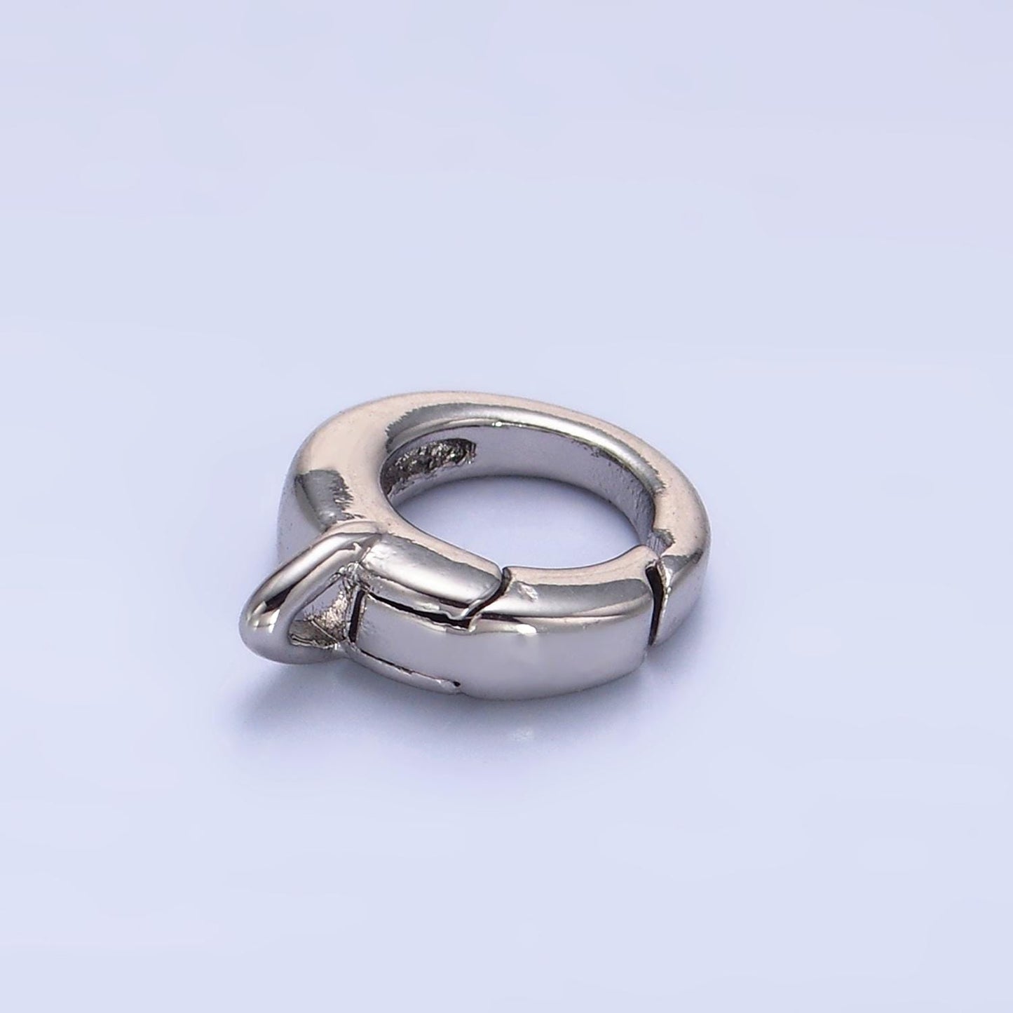24K Gold Filled Round Bail Enhancer Charm Holder with Push Spring Gate Ring for Necklace Charm Supply Jewelry Making Z1022