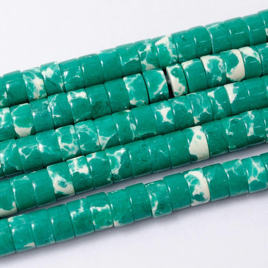 Gemstone Green Natural Sea Sediment Jasper Heishi Gemstone Heishi Discs Beads 4.5 x 2.5 mm Beads for bracelet Necklace Component WA2687
