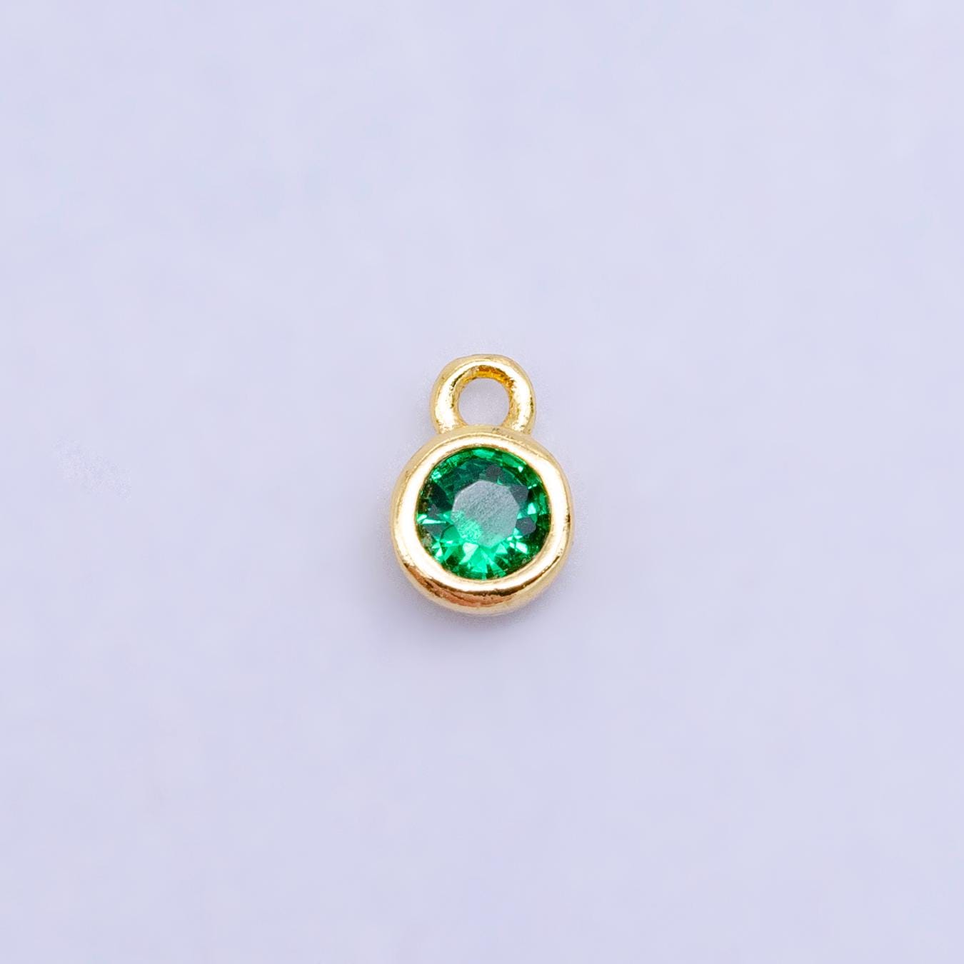 Mini Green Red Pink Yellow Clear Tiny heart Charm 14k gold Filled cz Heart zirconia for Bracelet Necklace Earring Component W141