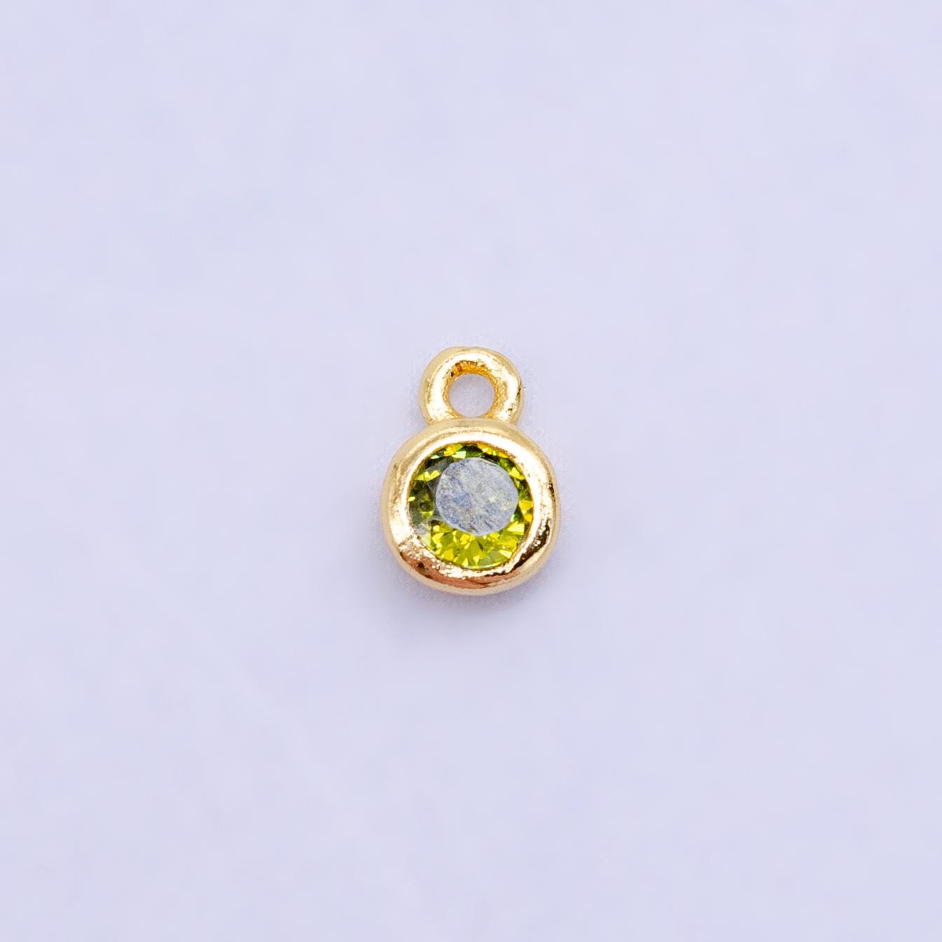 Mini Green Red Pink Yellow Clear Tiny heart Charm 14k gold Filled cz Heart zirconia for Bracelet Necklace Earring Component W141