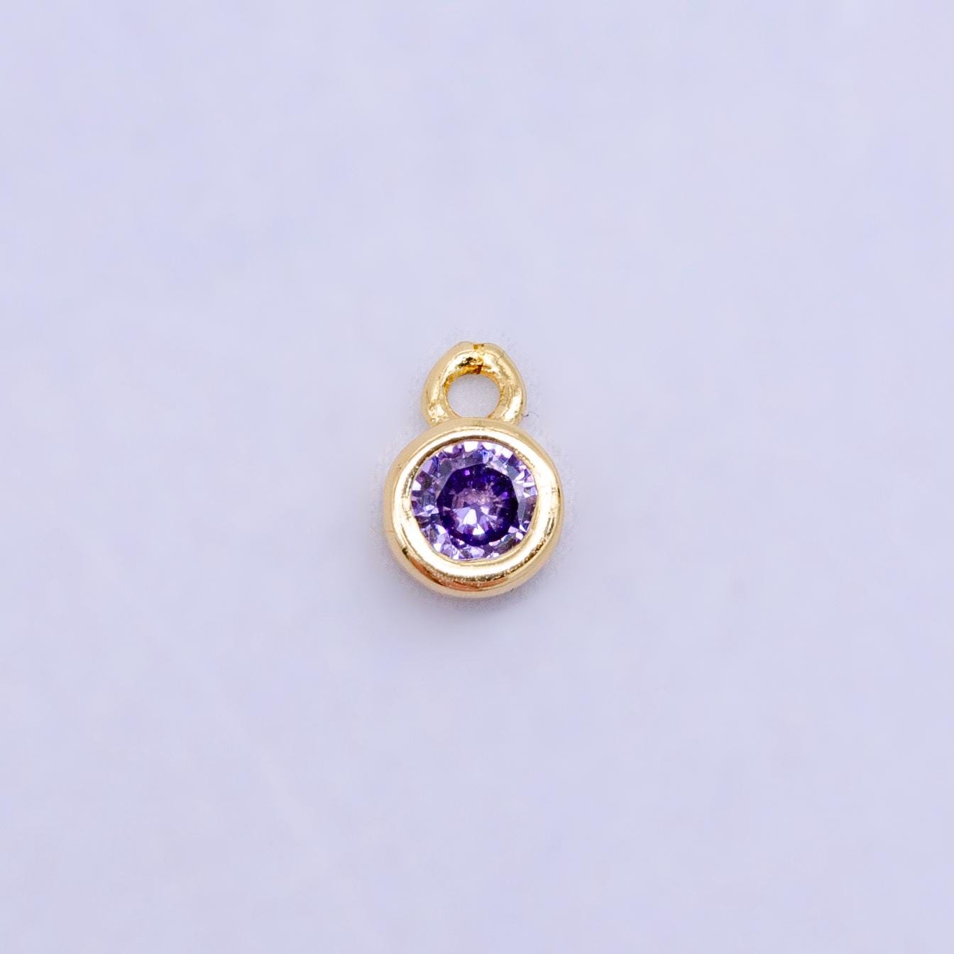 Mini Green Red Pink Yellow Clear Tiny heart Charm 14k gold Filled cz Heart zirconia for Bracelet Necklace Earring Component W141