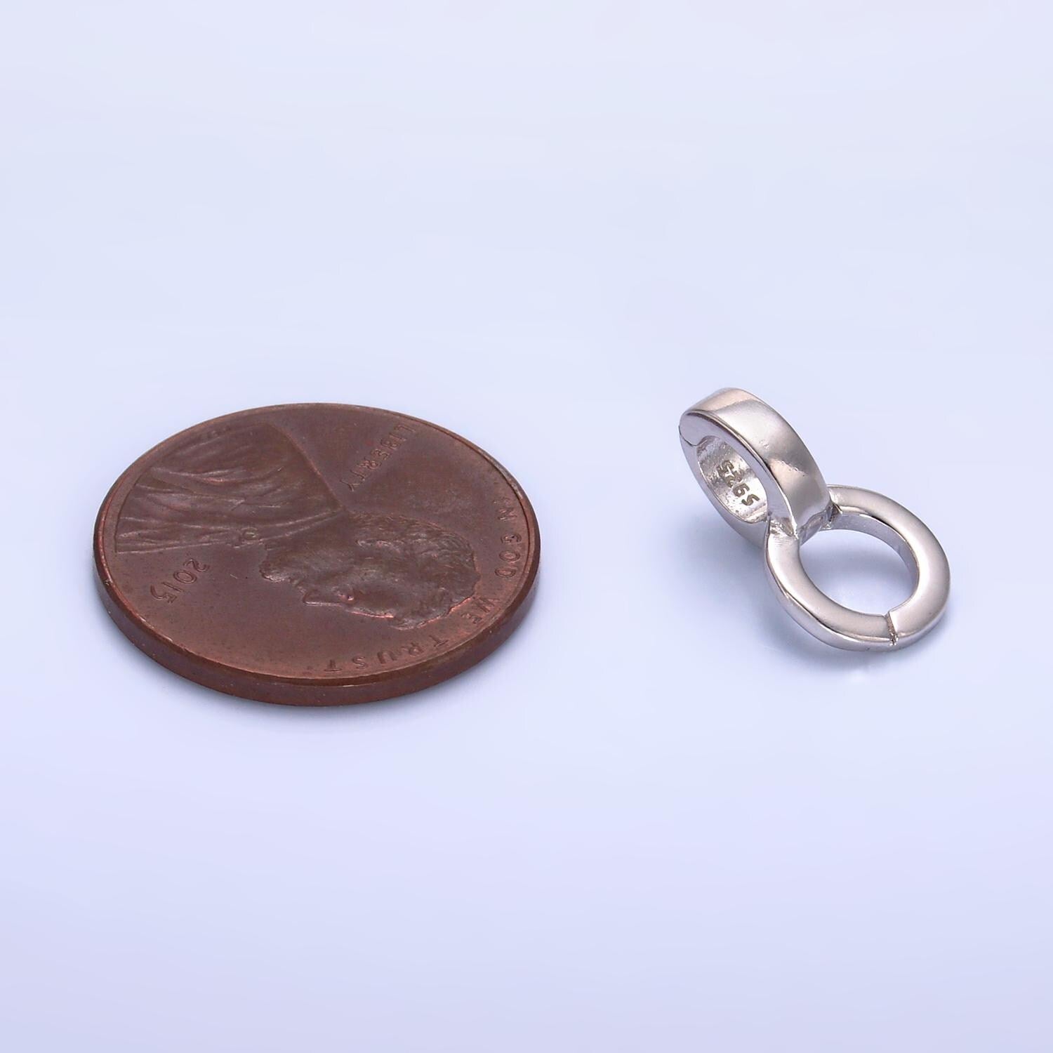 S925 Sterling Silver Charm Holder Pull Gate Round Clasp, Double Open Clasp Wholesale Supply for Necklace Jewelry Making SL-541