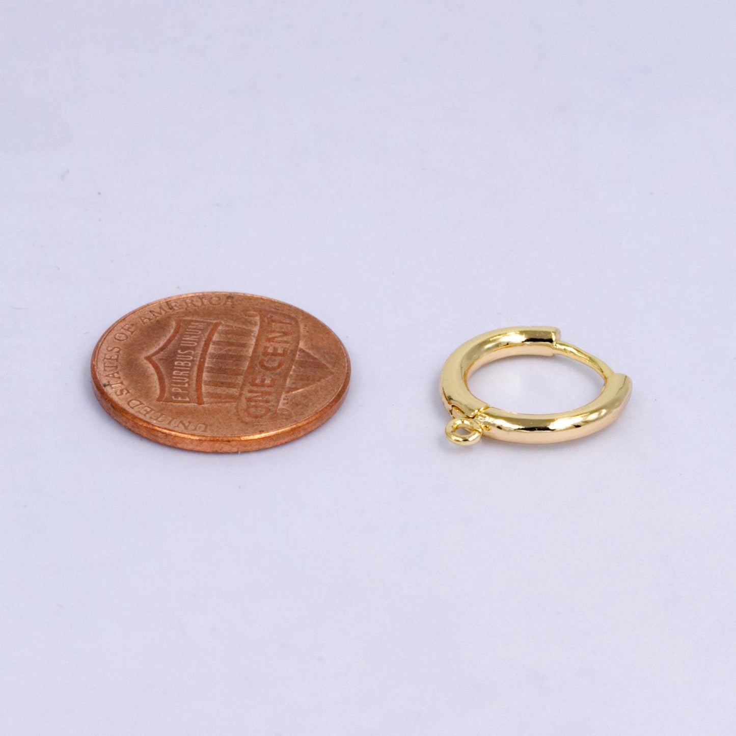 Dainty 14mm Gold Filled Huggie w/ open link Lever Back Hoop earring making Nickel & Lead Free for Earring Charm Making Findings Z-1023
