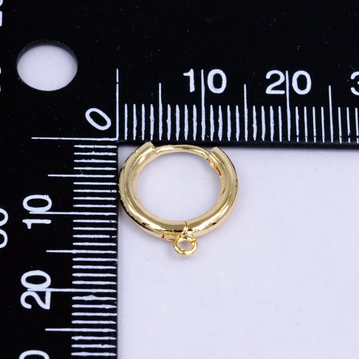 Dainty 14mm Gold Filled Huggie w/ open link Lever Back Hoop earring making Nickel & Lead Free for Earring Charm Making Findings Z-1023