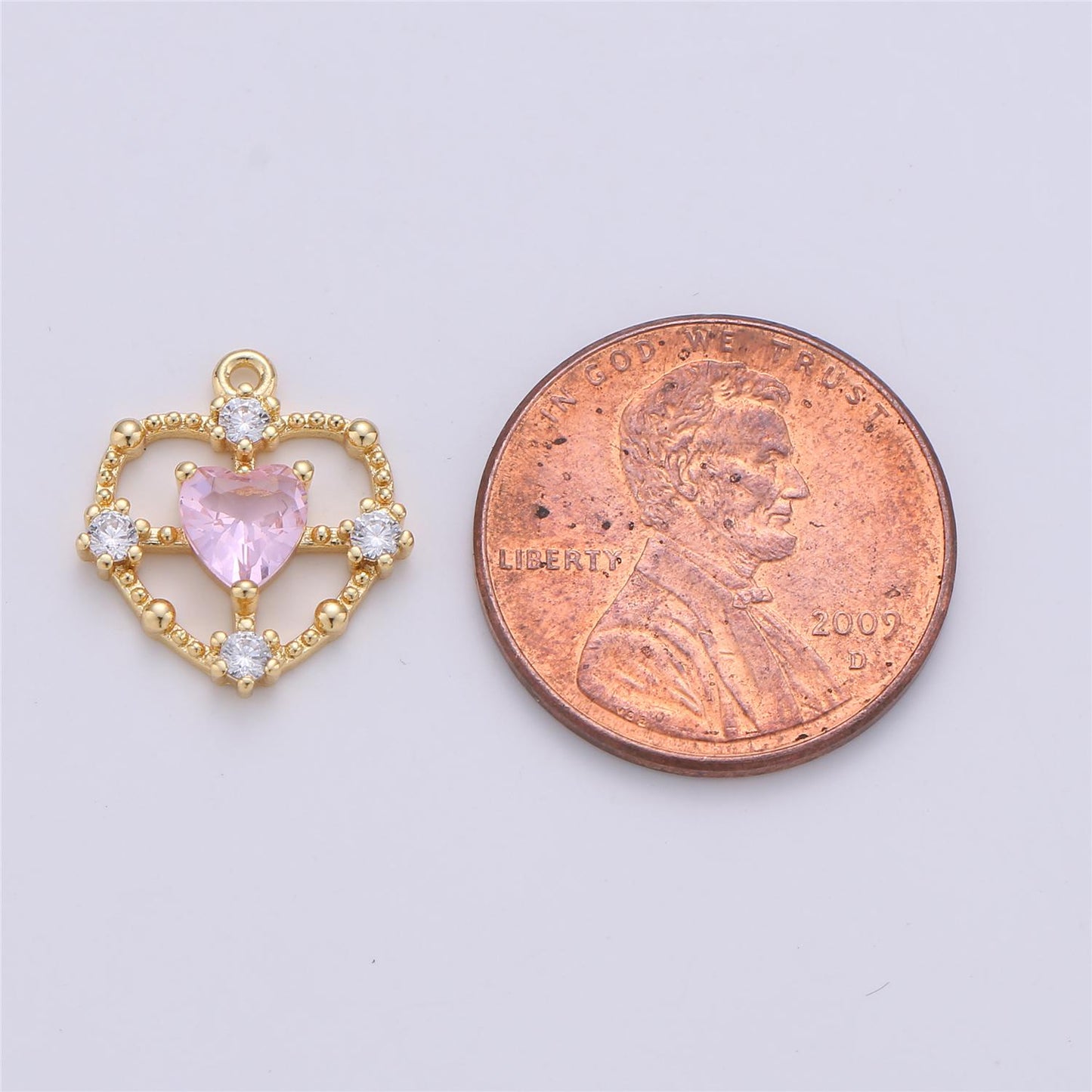 15x13mm Dainty Gold Filled Heart charm, micro pave heart, mini heart charms, heart pendant, cubic Charm Necklace Earring Bracelet C-591