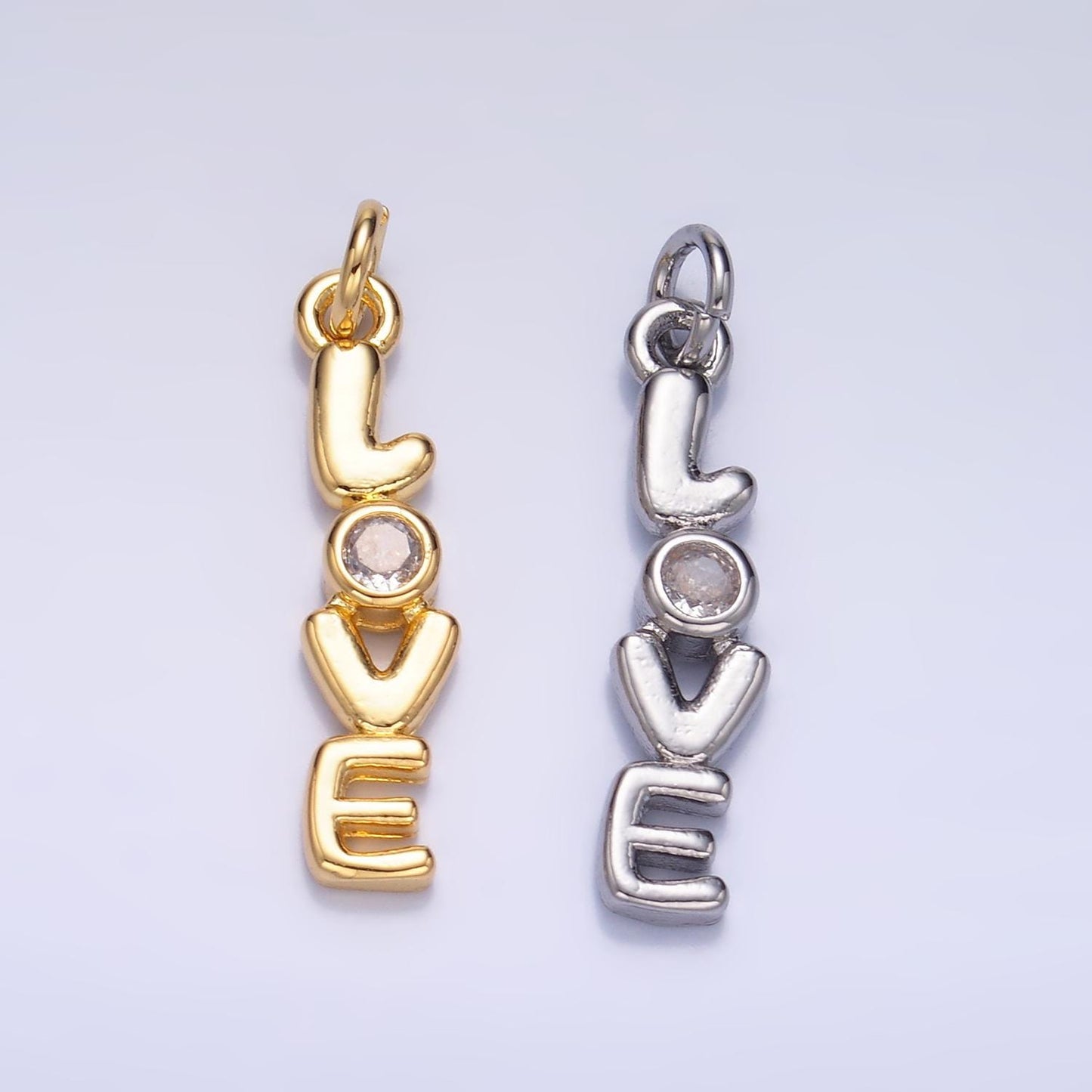Dainty Gold Love Charm for Bracelet Necklace Earring Component Diy Jewelry Making Supply Word Charm Minimalist Jewelry Valentine Gift W124