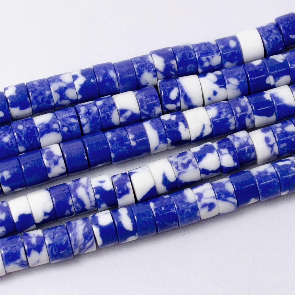 Mix White Navy Blue Sodalite Heishi Discs Beads 4.5 x 2.5 mm Beads for bracelet Necklace Component WA2697