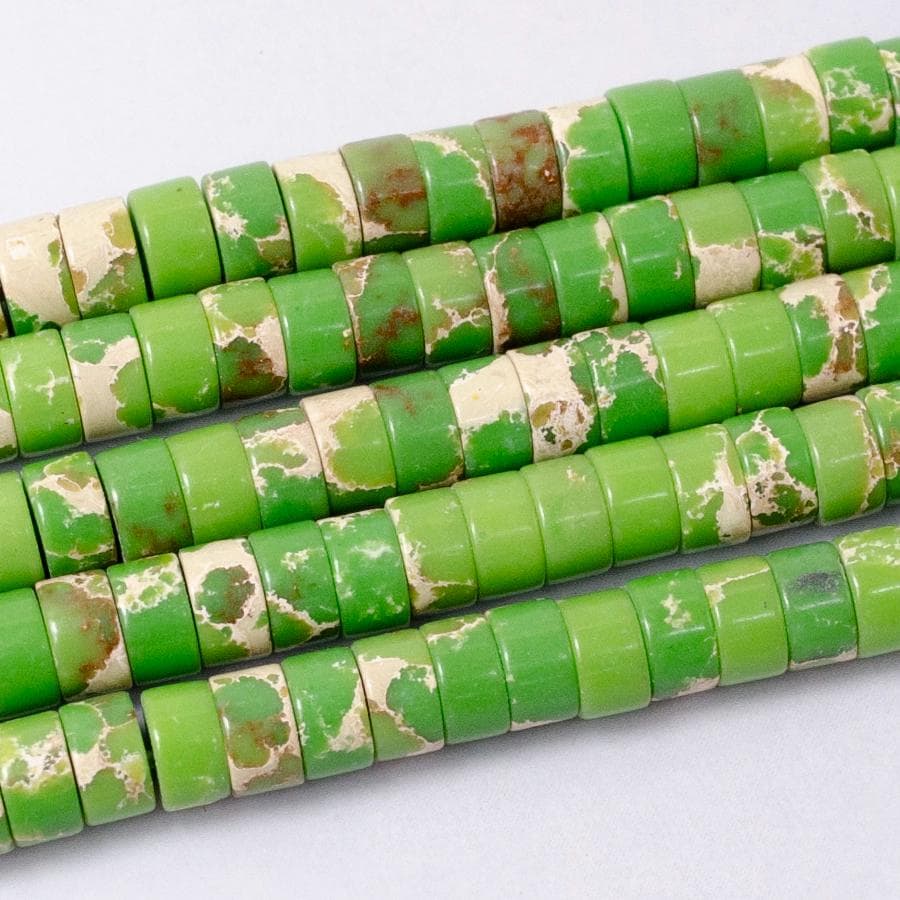 Gemstone Green Natural Sea Sediment Jasper Heishi Gemstone Heishi Discs Beads 4.5 x 2.5 mm Beads for bracelet Necklace Component WA2698