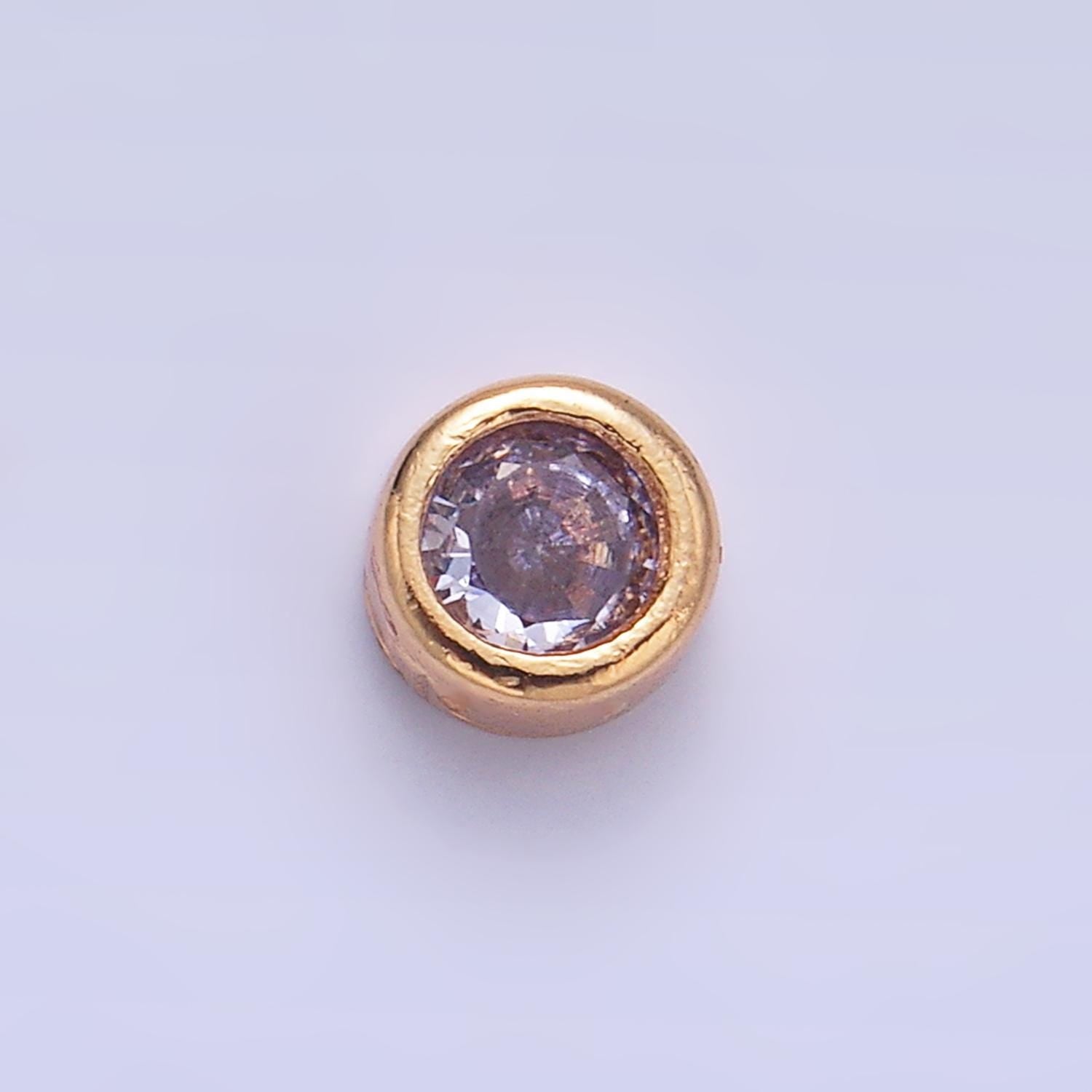Mini 4.2mm Clear Bezel CZ 24K Gold Filled Bead | B114 & B117